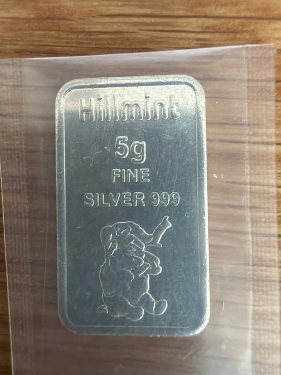 World. Silberbarren Elefant 5g (.999) (No reserve price)