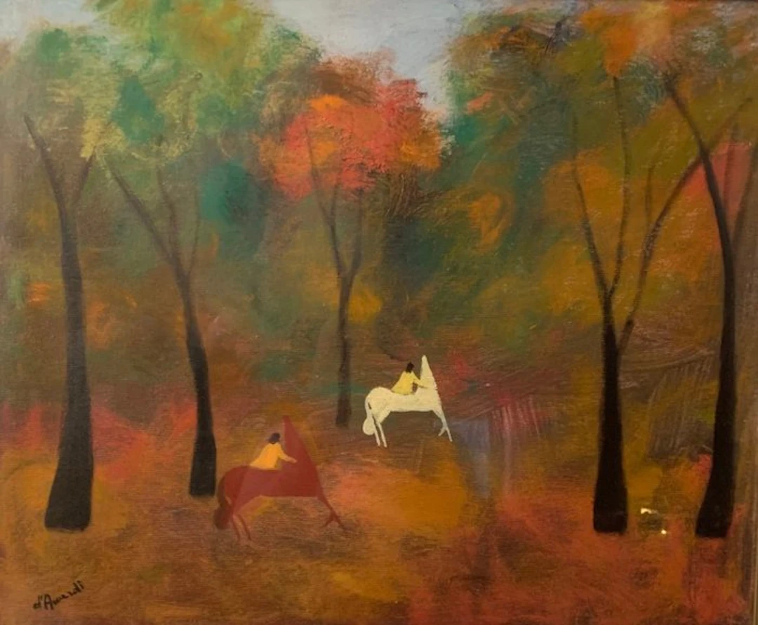 Gian Rodolfo D'Accardi (1906-1993) - Cavalli nel bosco