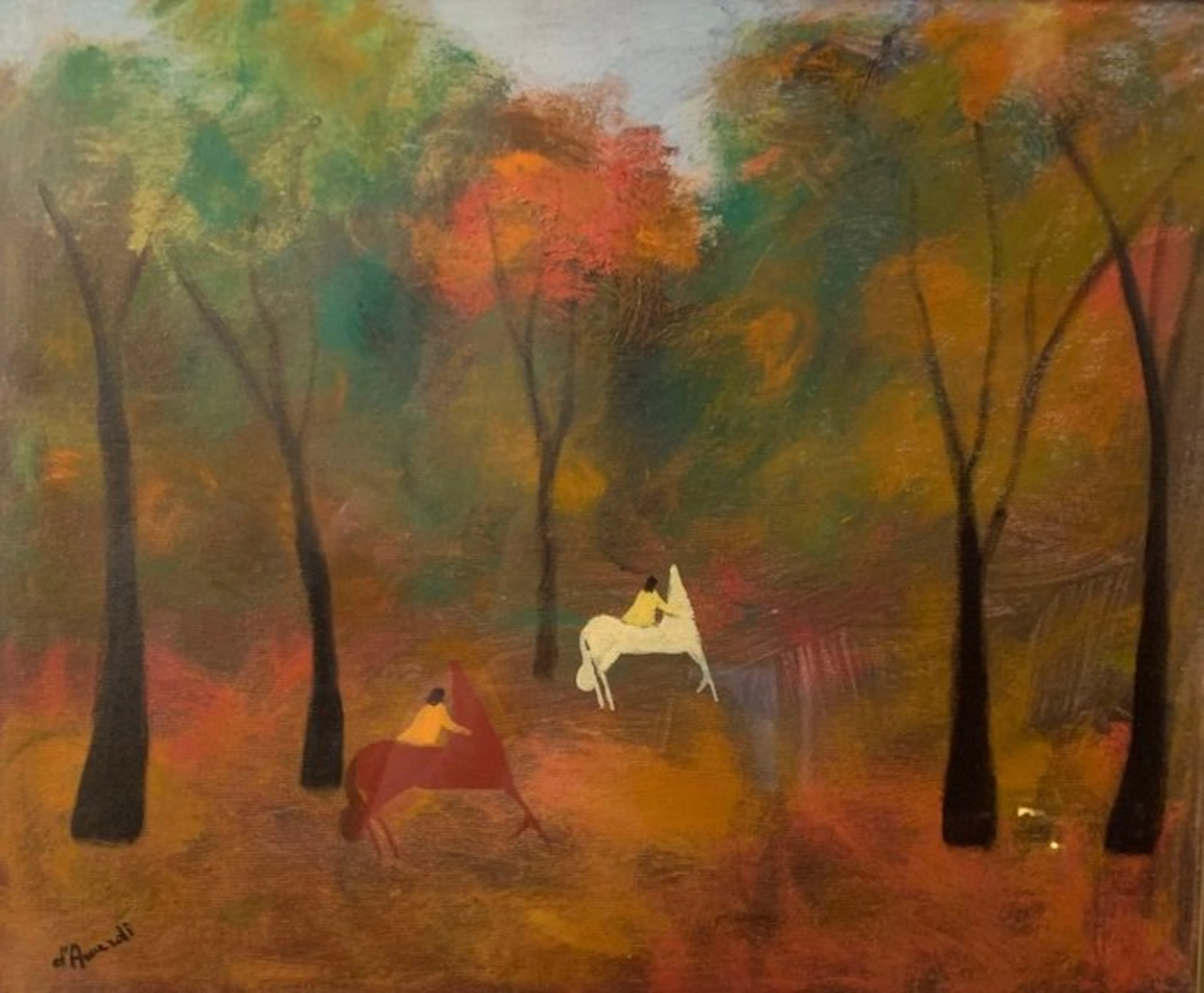 Gian Rodolfo D'Accardi (1906-1993) - Cavalli nel bosco