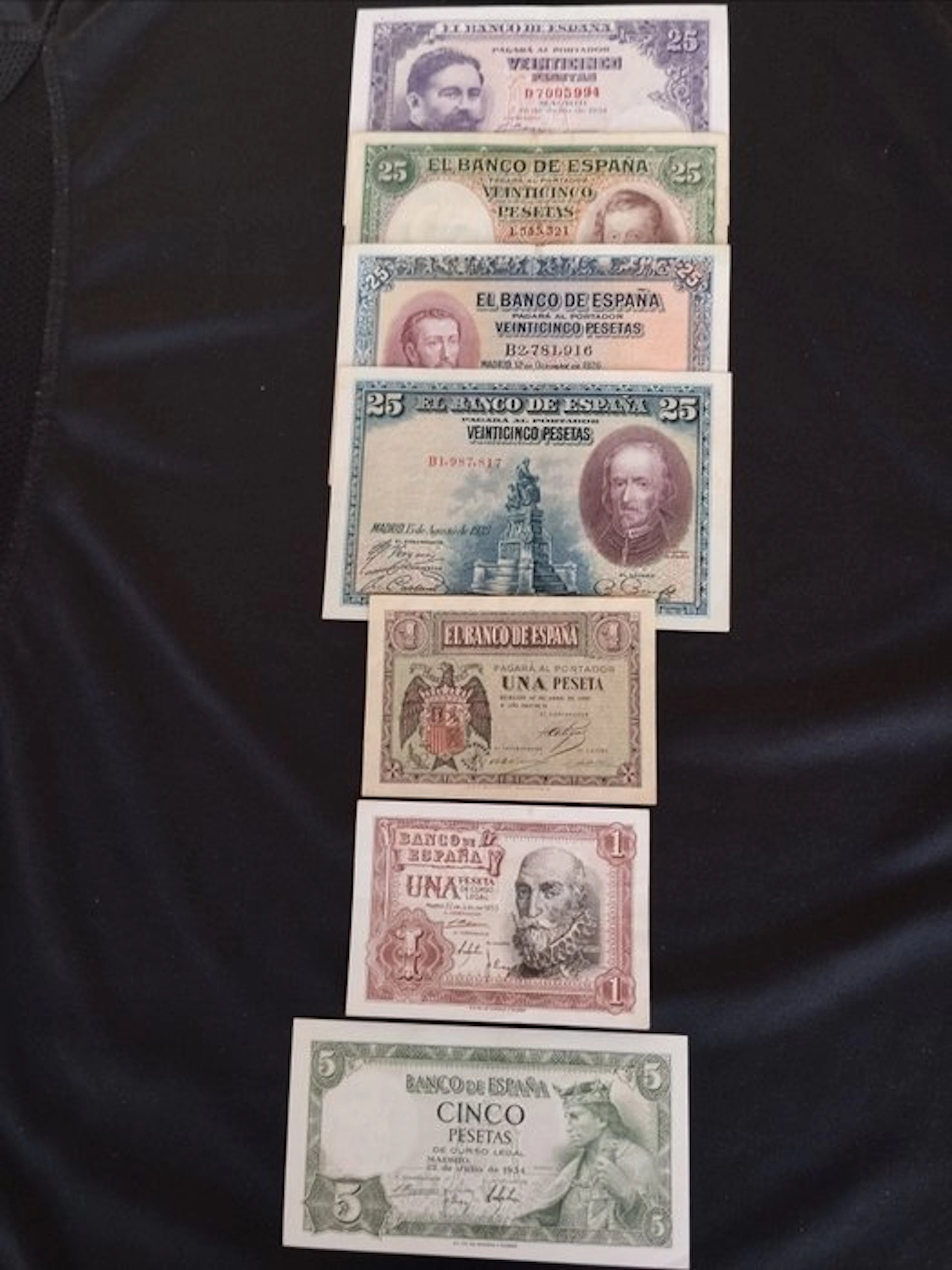 Spain. - 7 Banknotes - 1926/1953 (No reserve price)