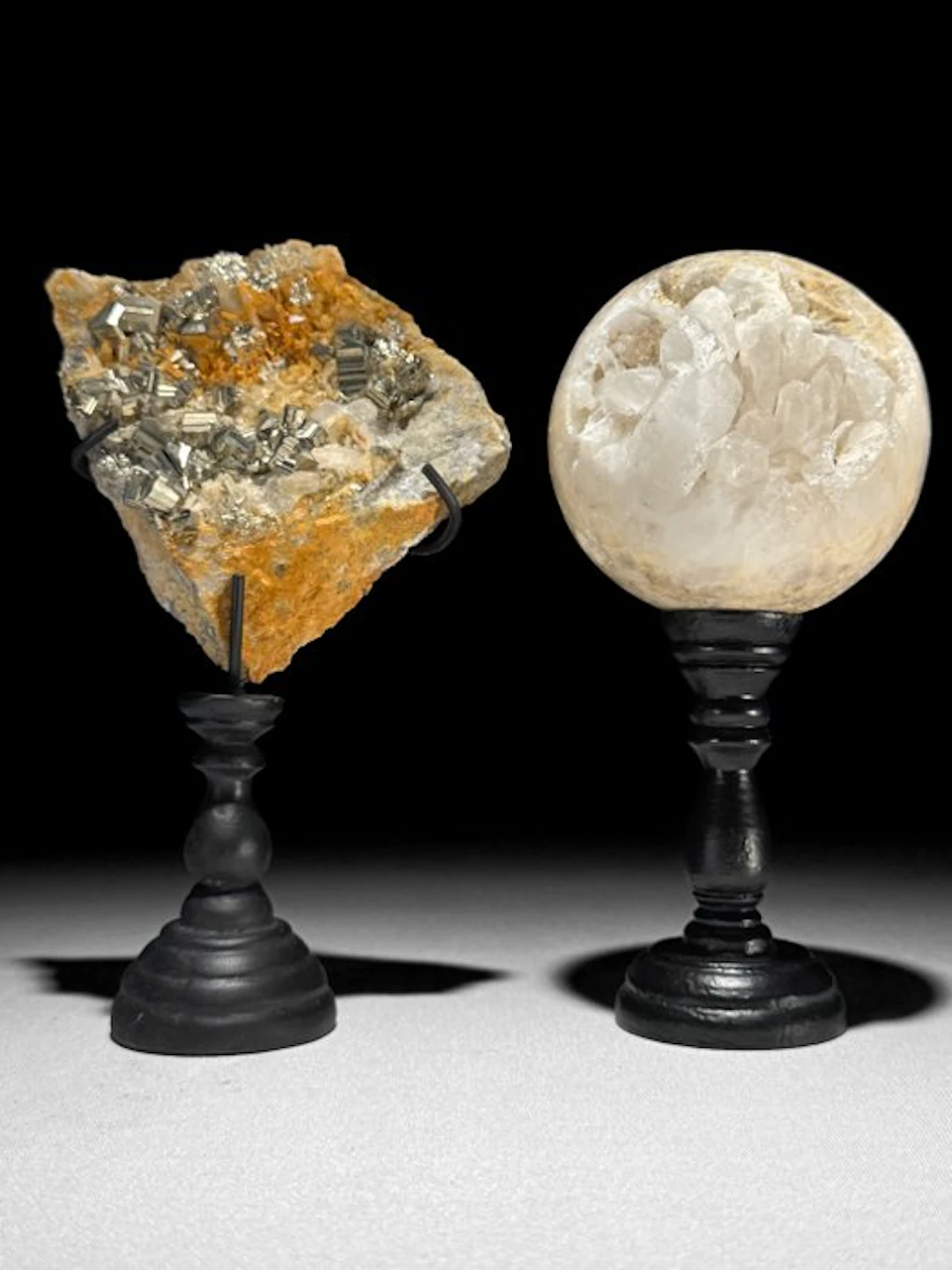 NO RESERVE PRICE- Beautiful pair of Pyrite and Crystal...