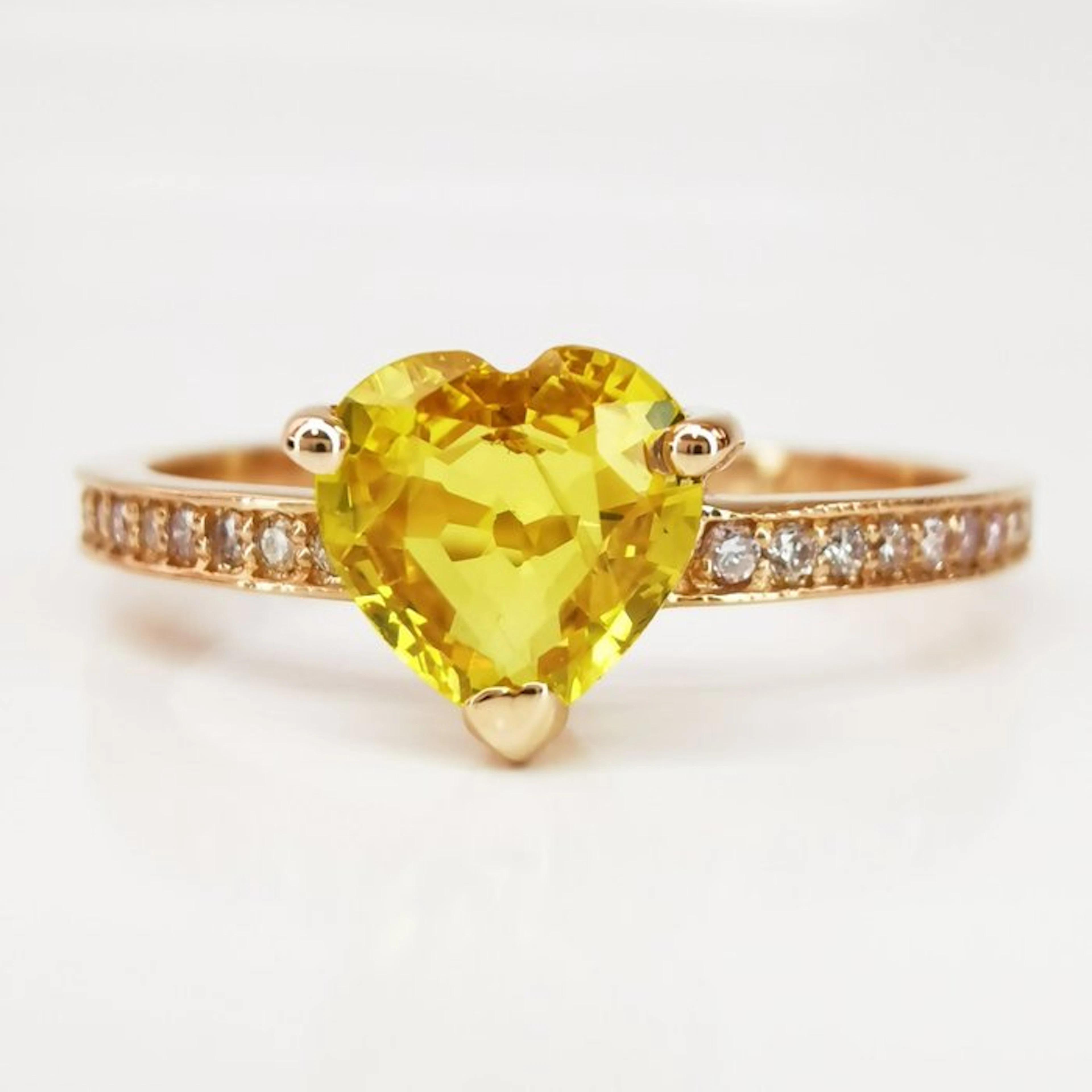 No reserve price - Ring - 14 kt. Rose gold - 1.05ct. tw. Sapphire - Diamond