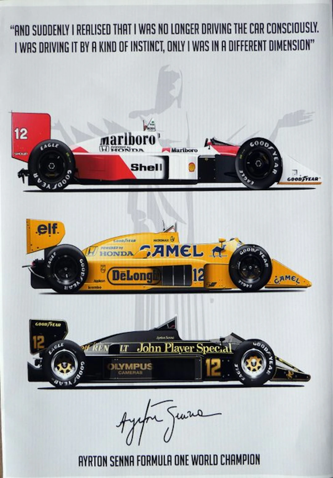 Ayrton Senna 3x Wolrd Champion 1988/1990/1991 - Limited...