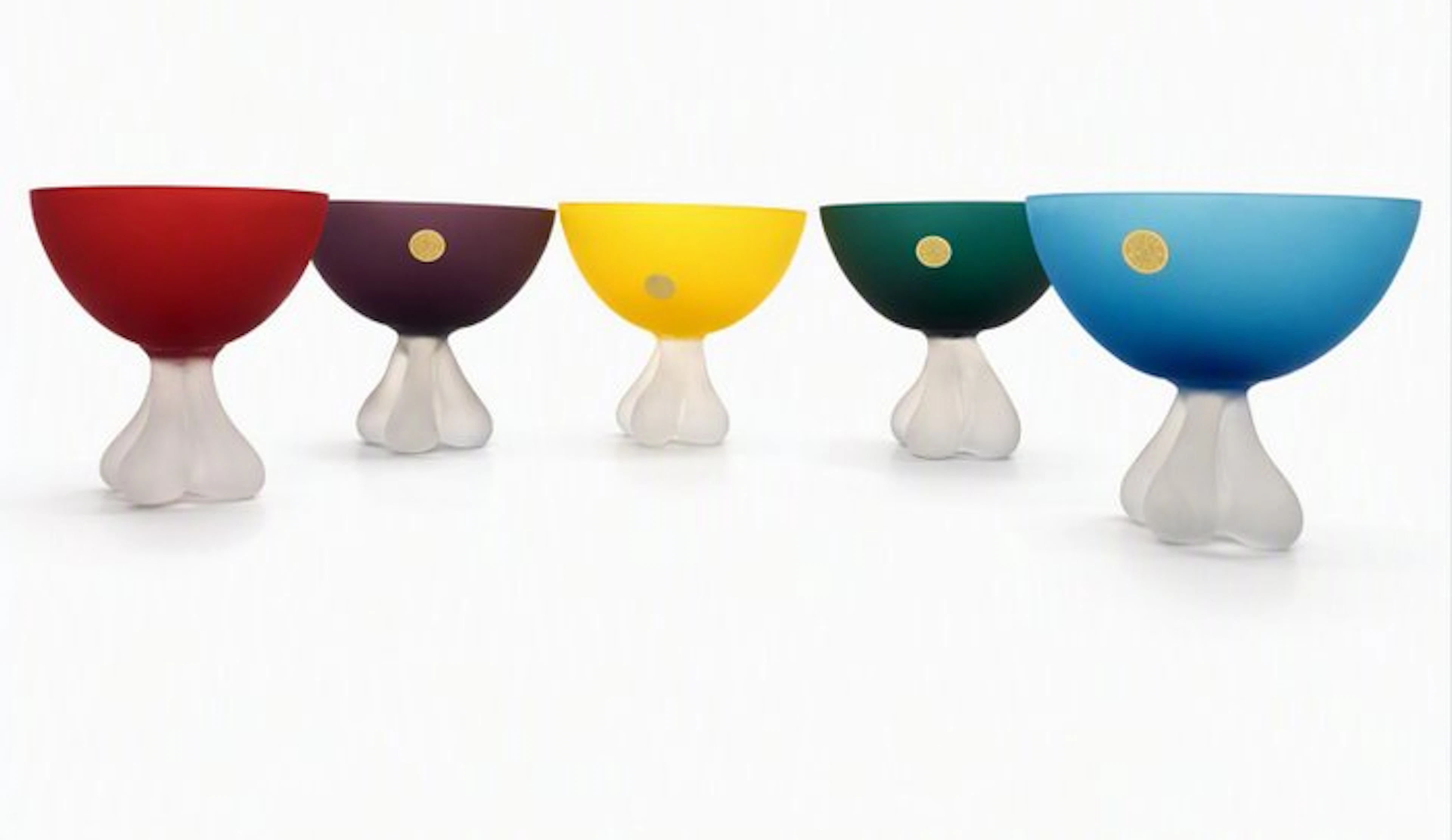 Murano - Dessert service (5) - Glass - Murano Glass satin finish set