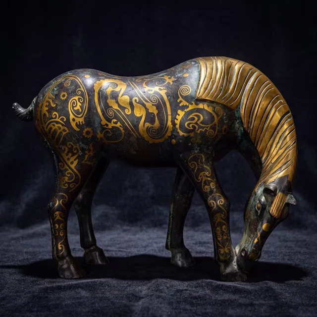Exclusief Han-Dynastie Stijl Paard 36.5 cm - Bronze - China