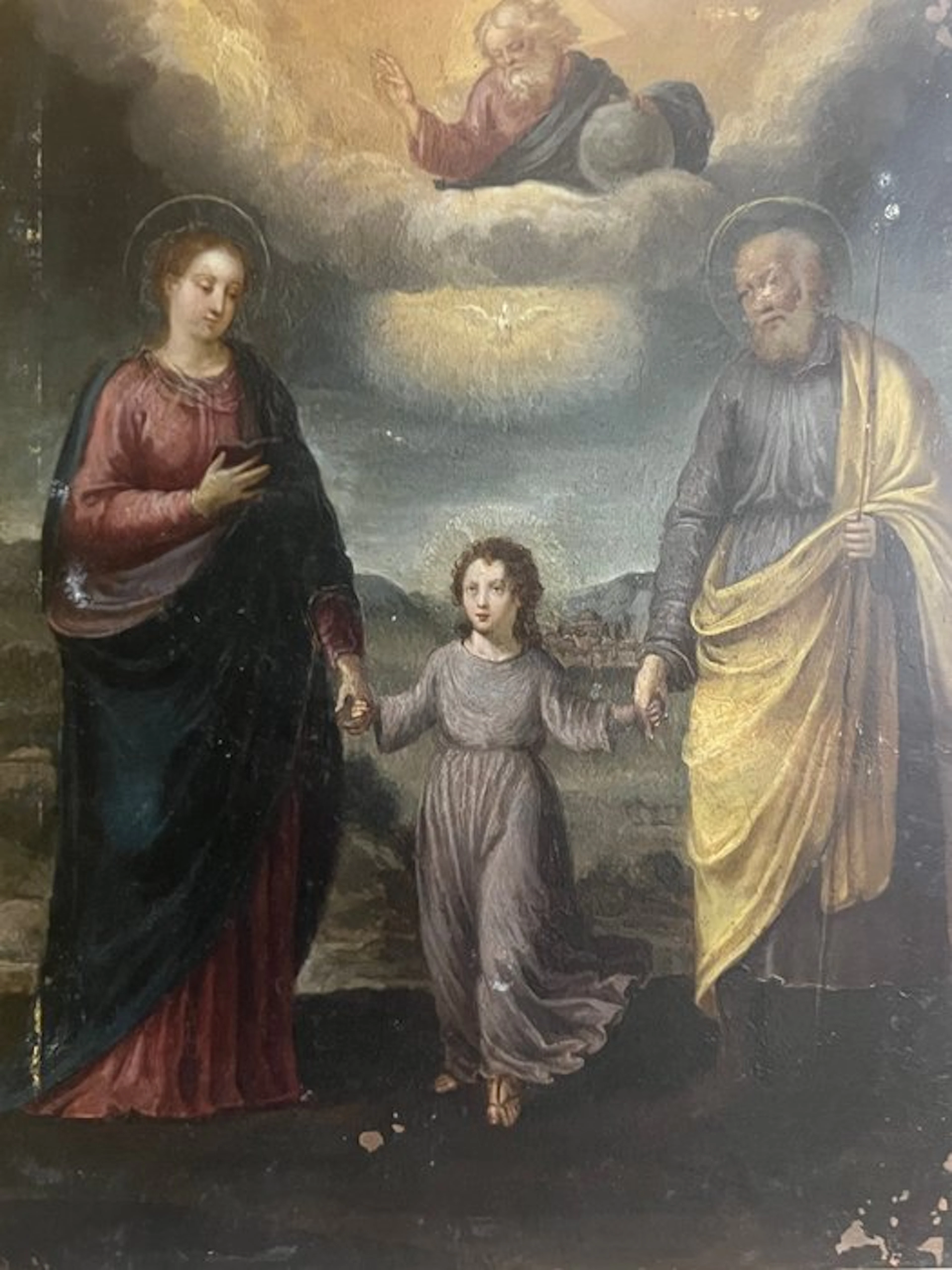 Italian school (XVII) - Sacra Famiglia con il Dio Padre