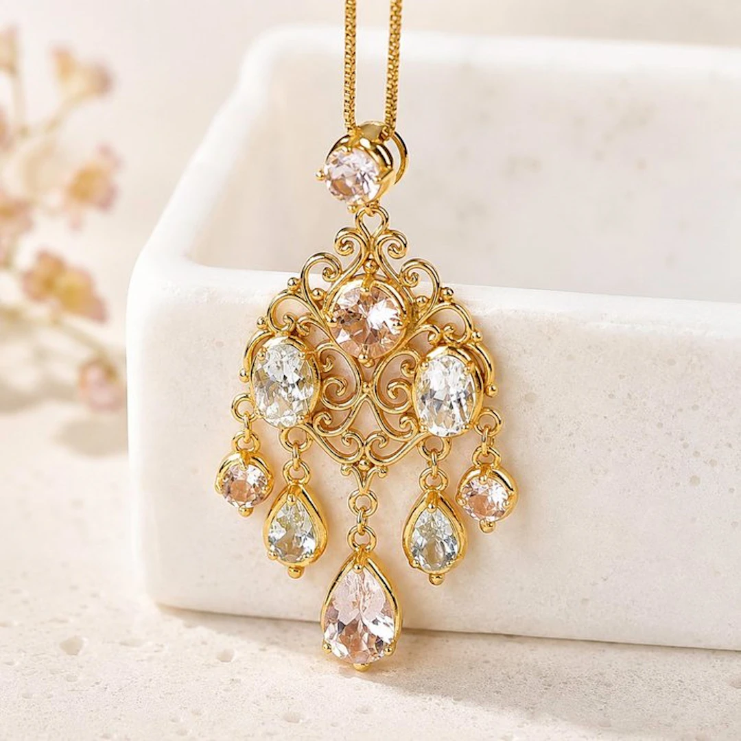 No reserve price - Pendant Silver - Mixed gemstones - Certified
