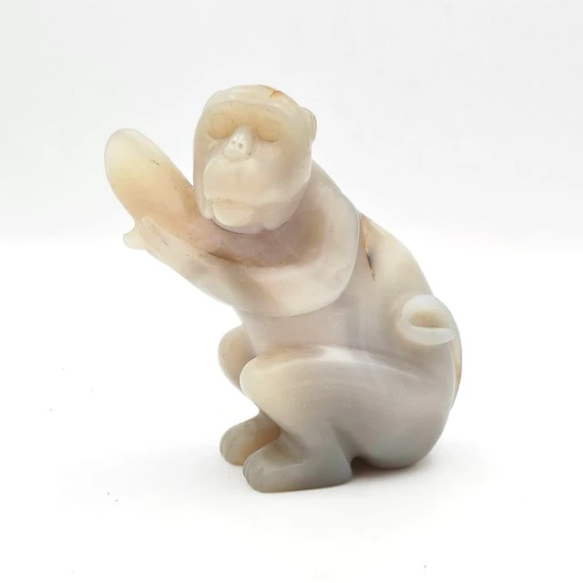 Ancient Tibetan or Nepalese Jade XL Sitting Monkey Bead Talisman - 153 mm