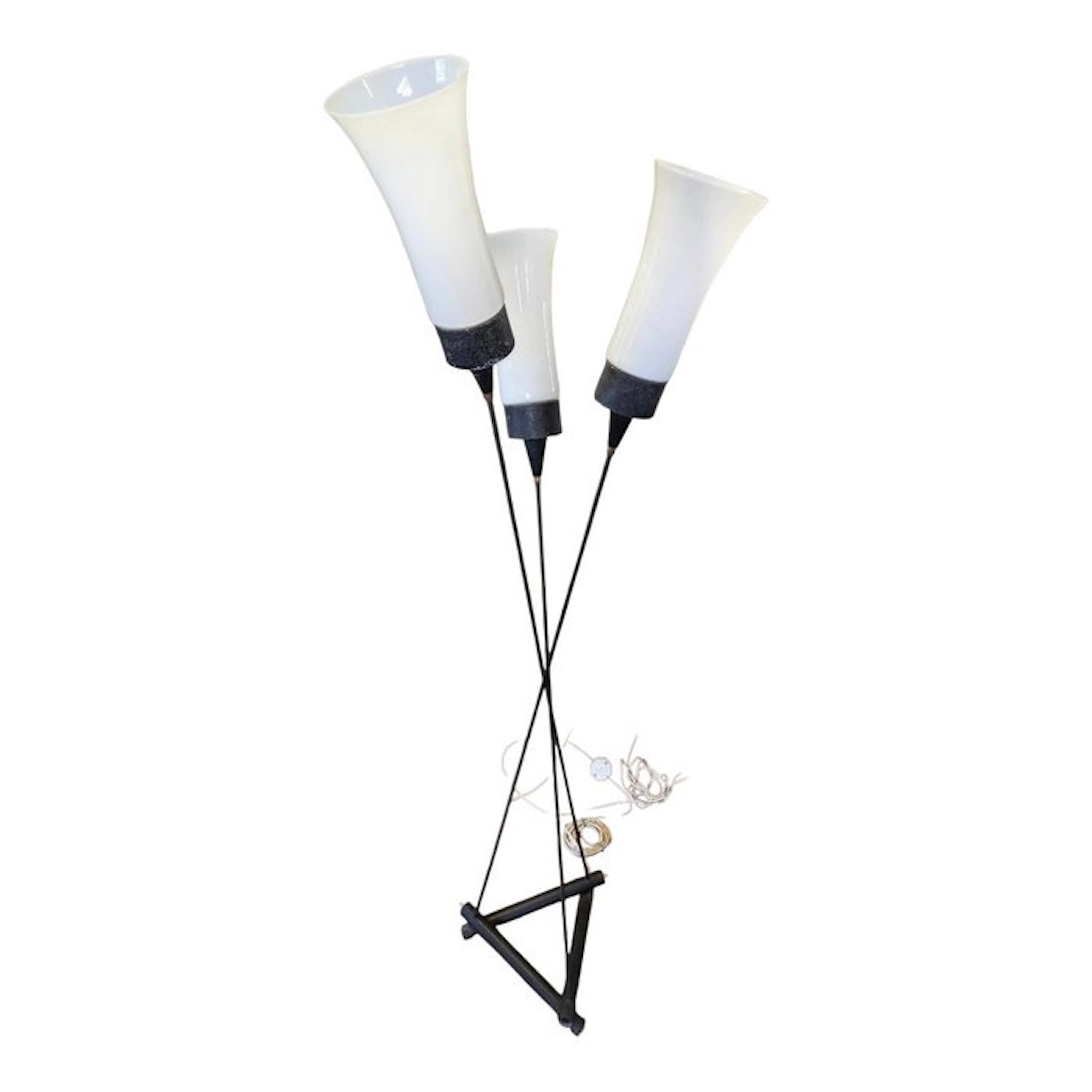 Floor lamp - Metal, Glass - Three-light floor lamp.