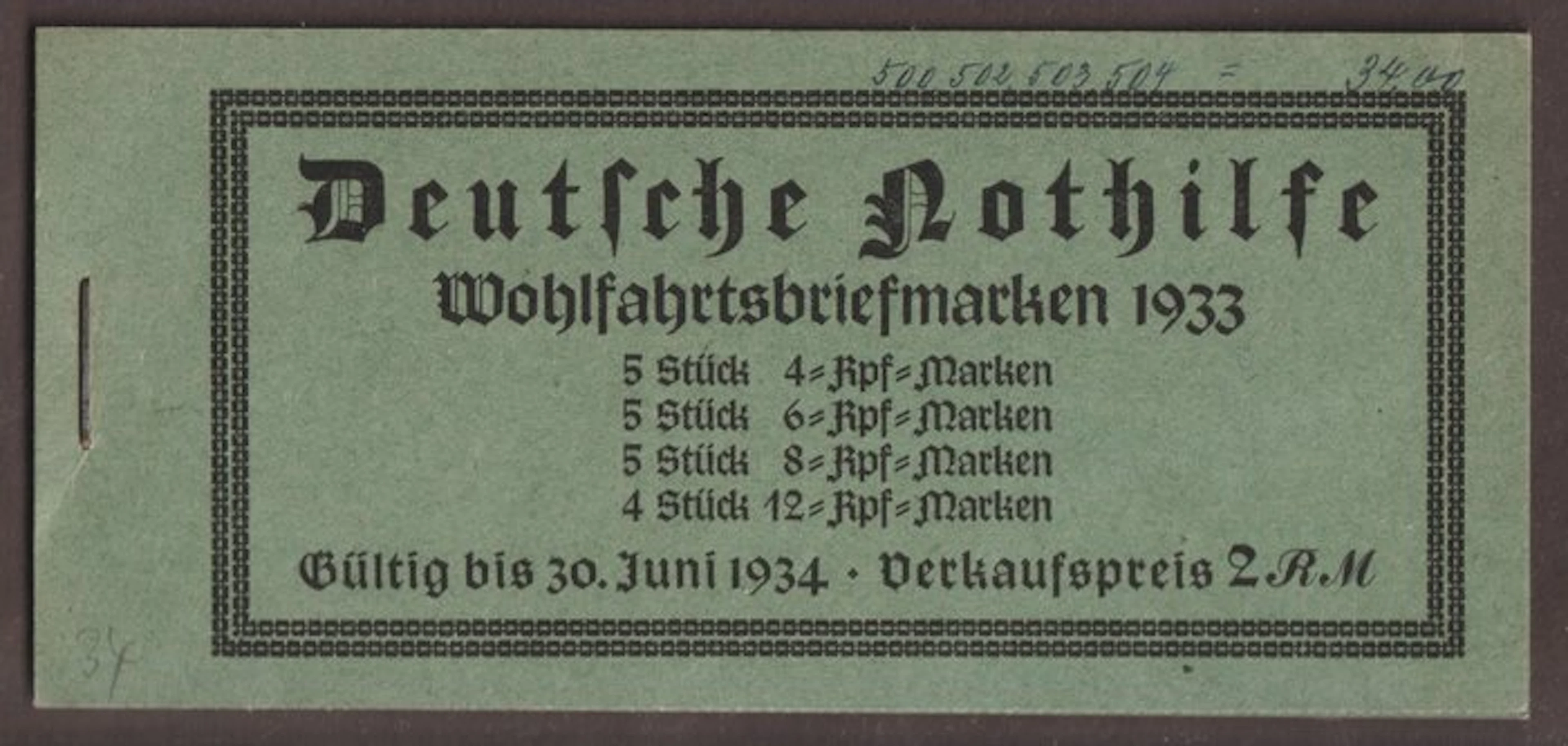 German Empire 1933 - German Reich stamp booklet MH 34 ** Wagner