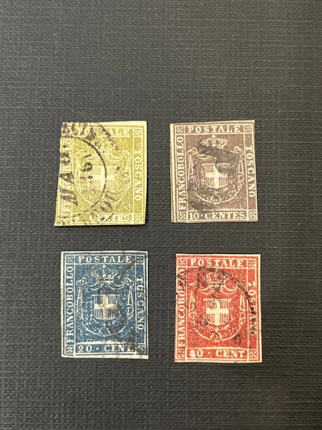 Italian Ancient States - Tuscany 1860 - A selection of used stamps