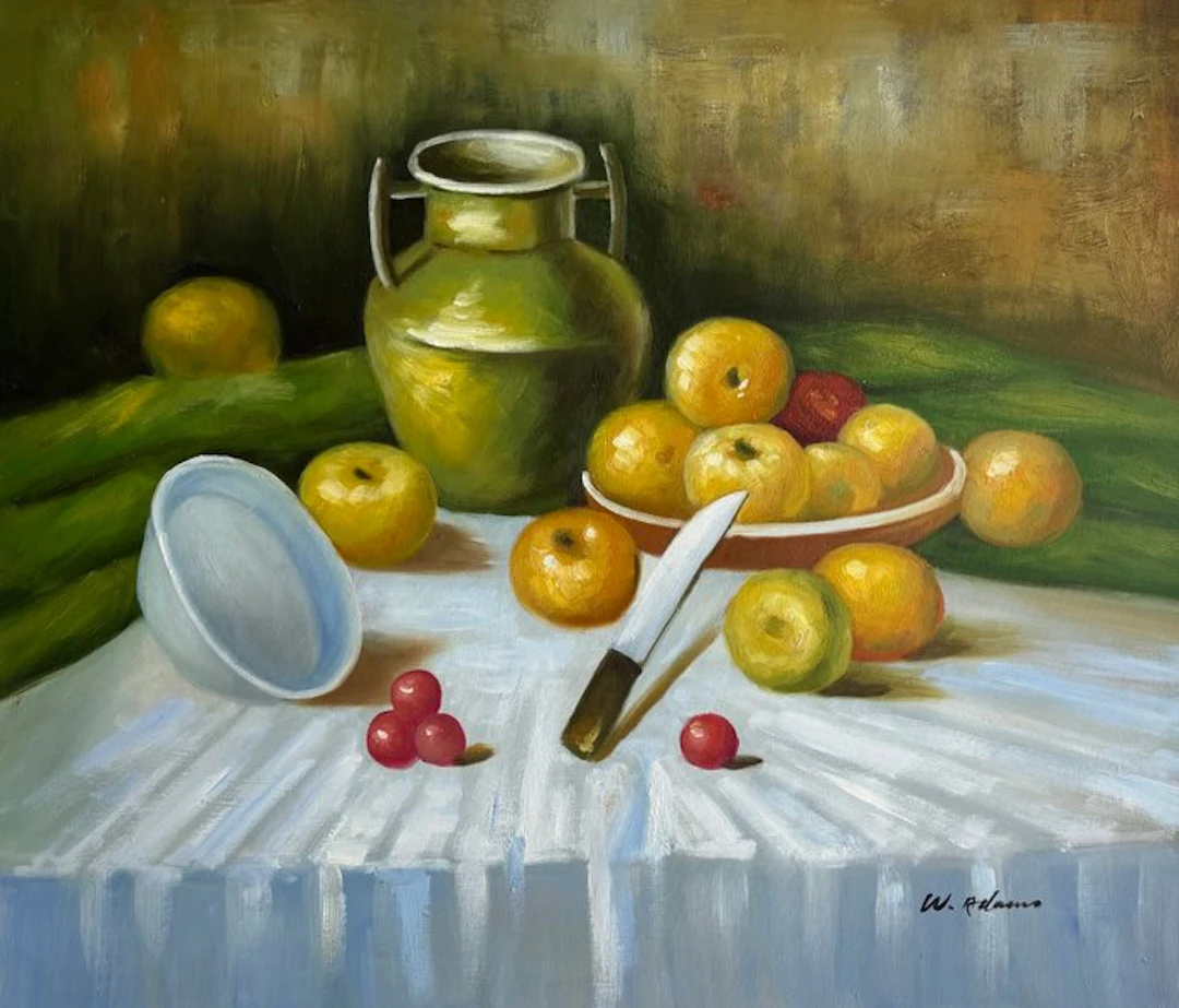 W. Adams (XX) - Bodegón de manzanas