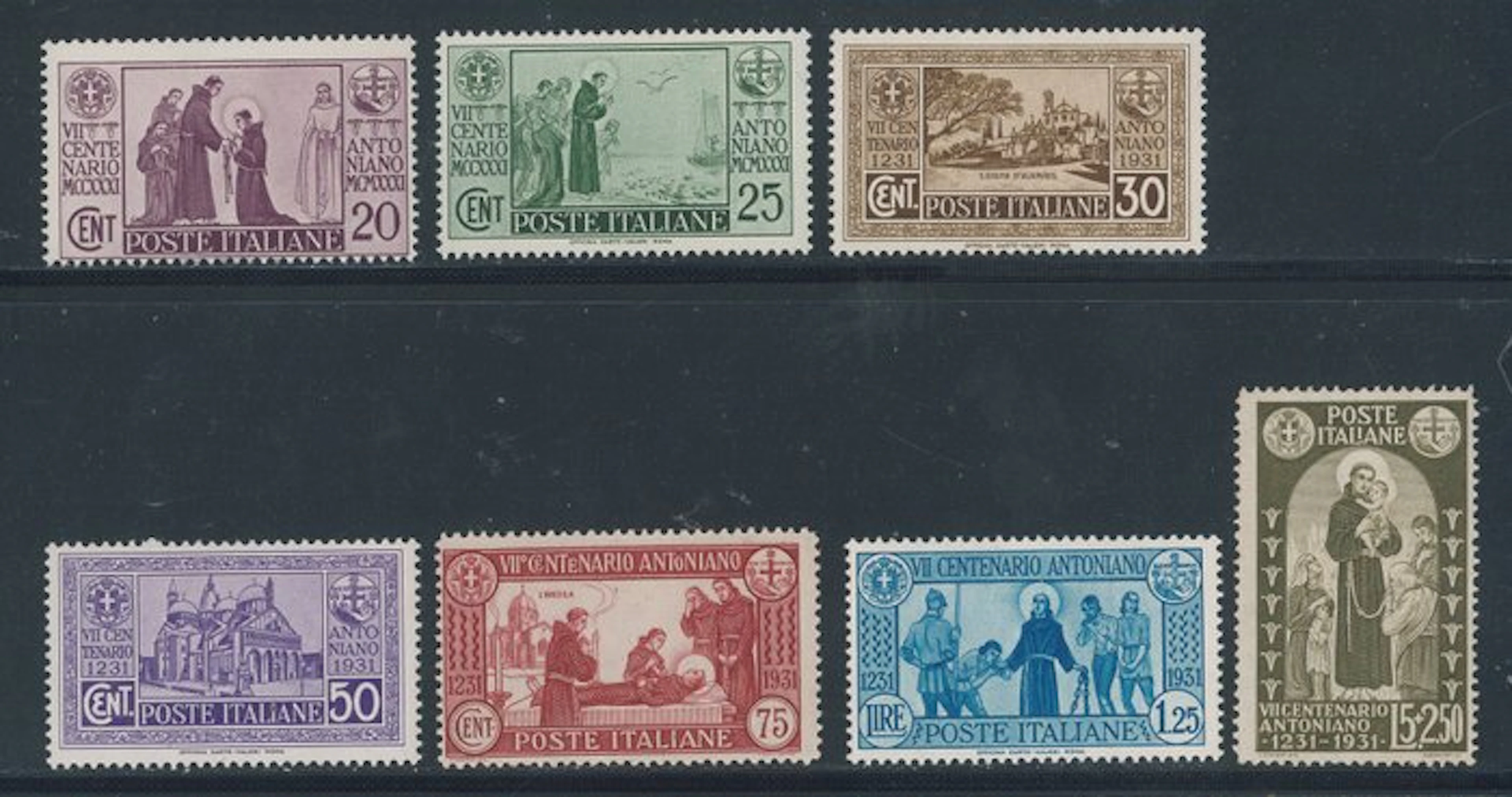 Italy Kingdom - Sant'Antonio, complete series nos. 292/298.