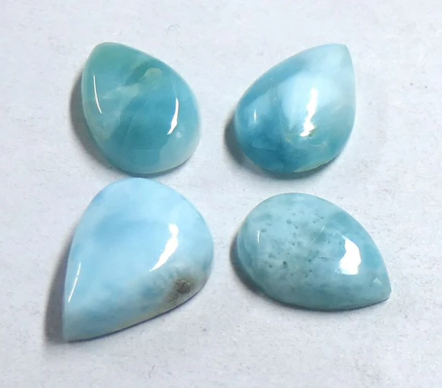 Gorgeous lot of Larimar - 100% natural - Cabochon- 4.73 g - (4)