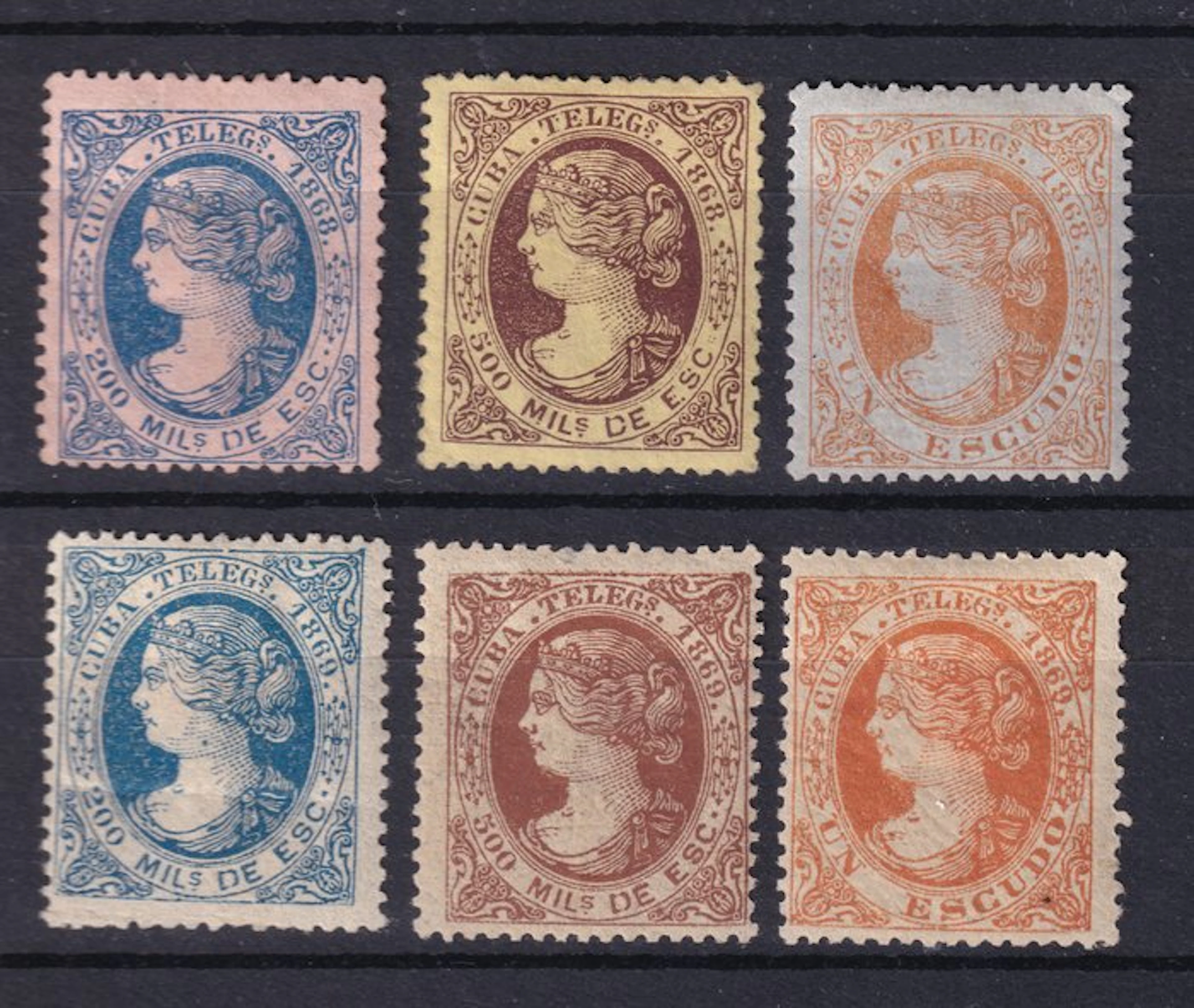 Spanish Antilles - 1868/1869 - Isabel II - Telegraphs - Edifil 1/3