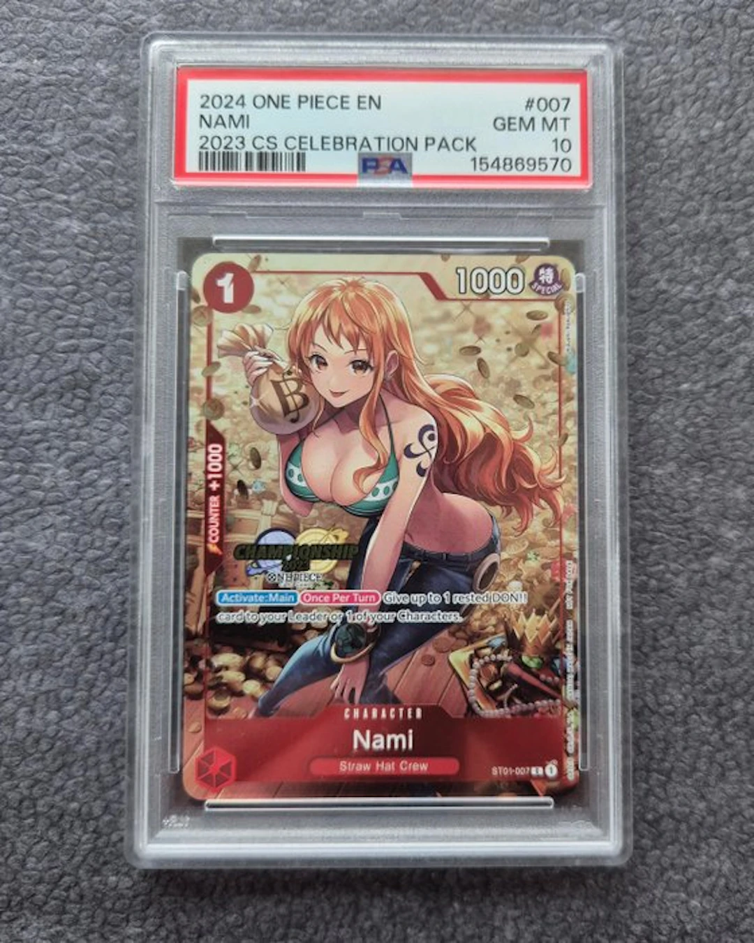 Bandai - 1 Graded card - One Piece - Nami 007 Foil - PSA 10