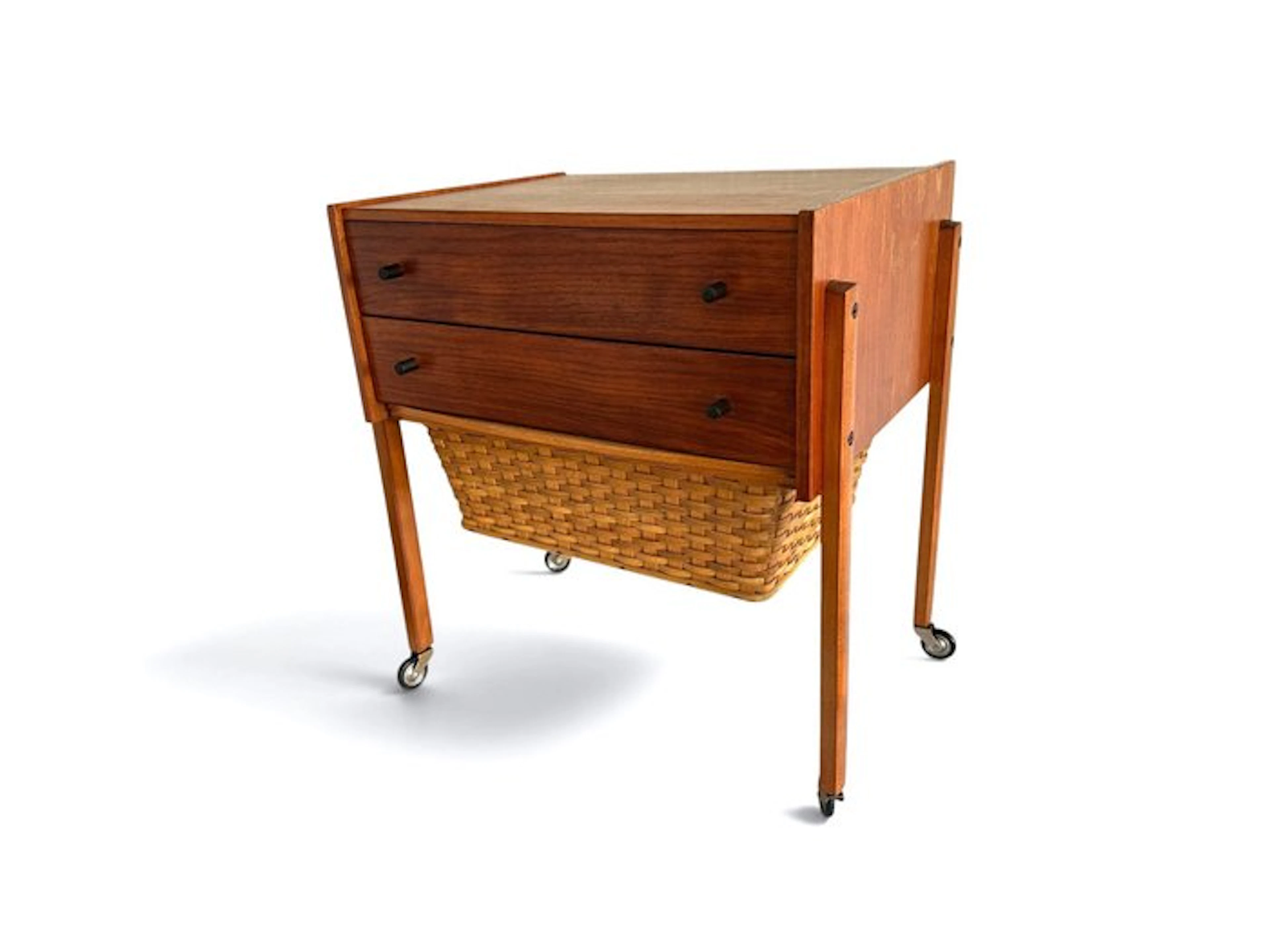 Sewing box - Wood - Teak wood table from the 70s
