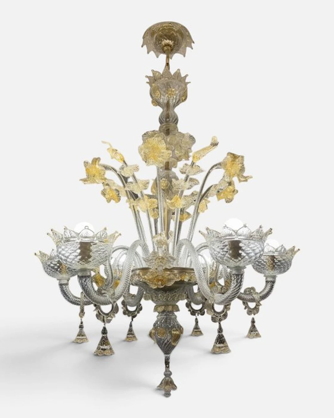 Chandelier - Murano glass, gold zecchino - XXL 120 cm