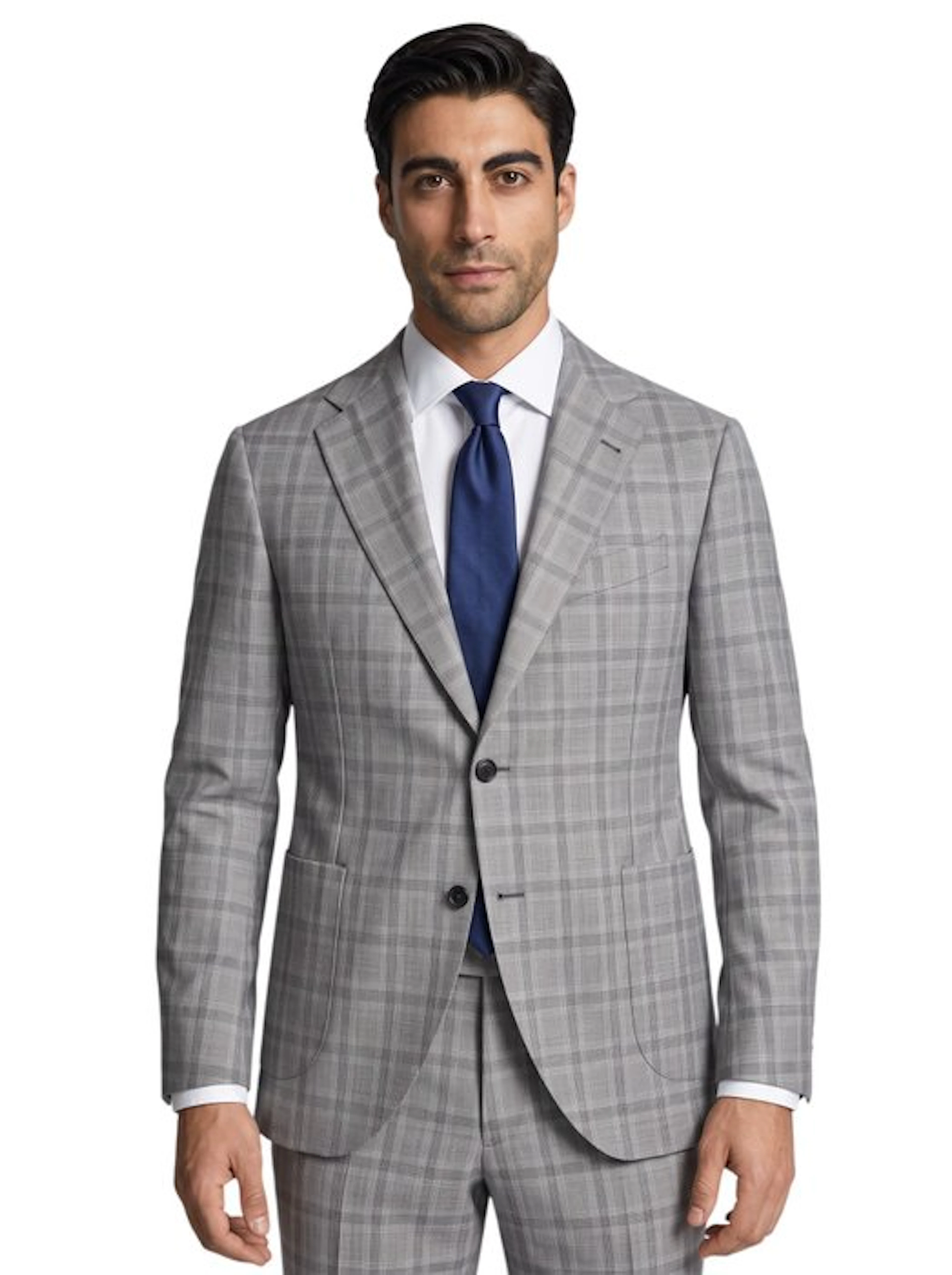 SARTITUDE NAPOLI - 54 IT - Suit Gray Prince of Wales 100%...