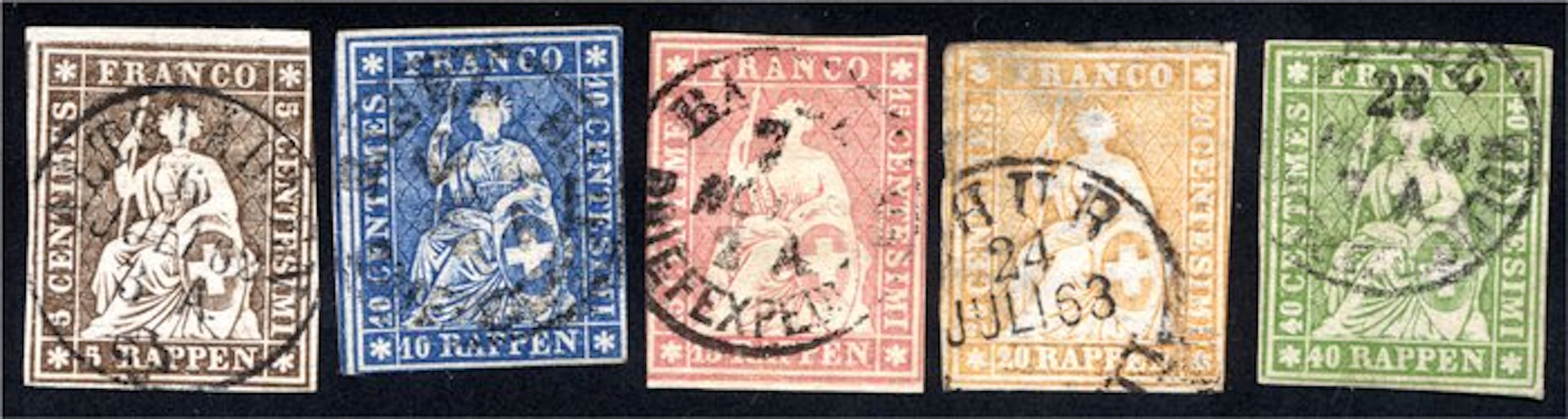 Switzerland 1854/1862 - Classic Strubel Collection: 5