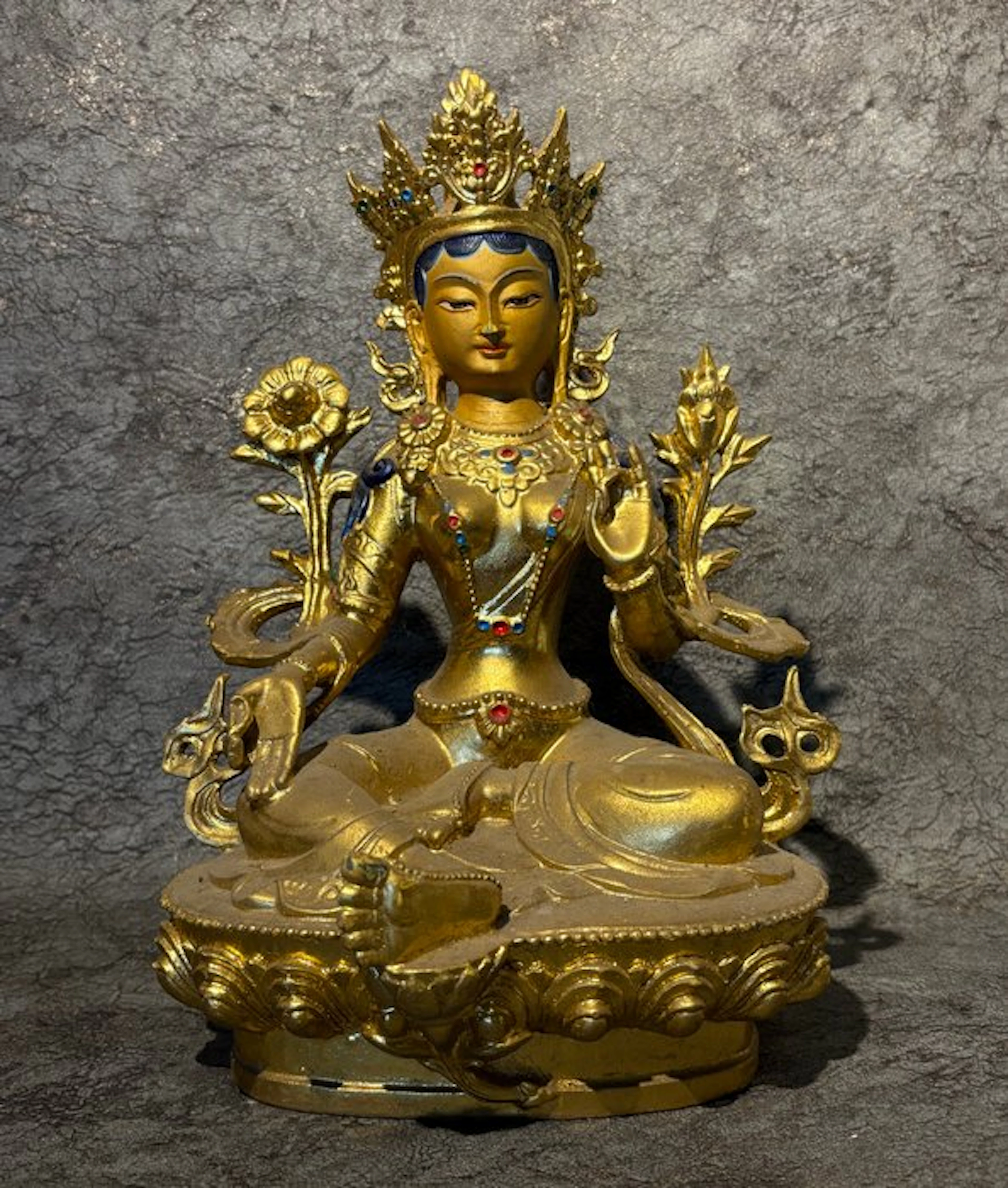 Groene Tara - Gilded bronze - Asia