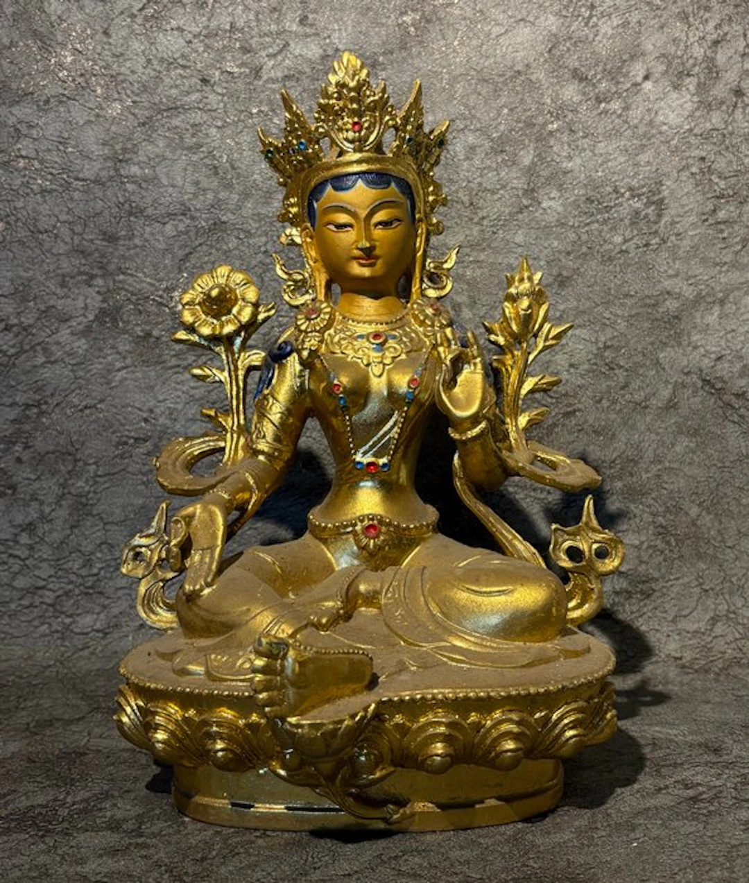 Groene Tara - Gilded bronze - Asia