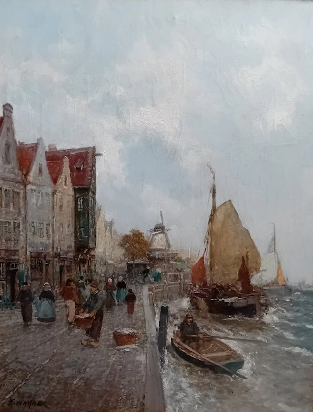 K. Wagner (1859-1914) - Haven Stadsgezicht