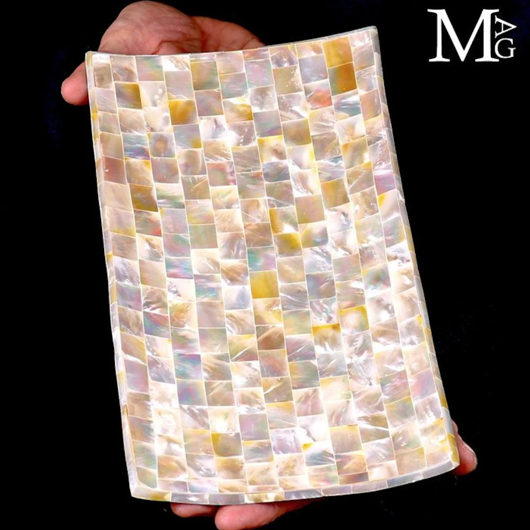 Natural Nacre Mother-of-Pearl with Iridescence...