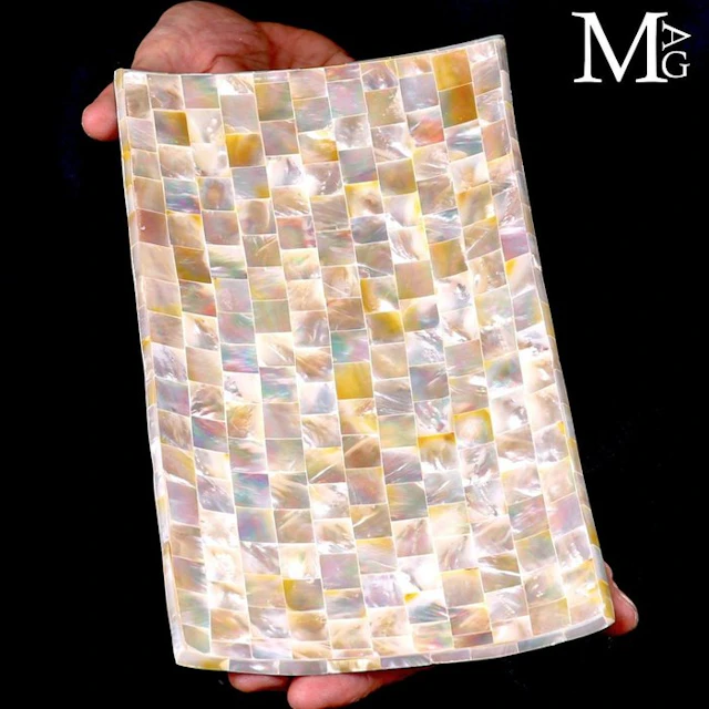 Natural Nacre Mother-of-Pearl with Iridescence...