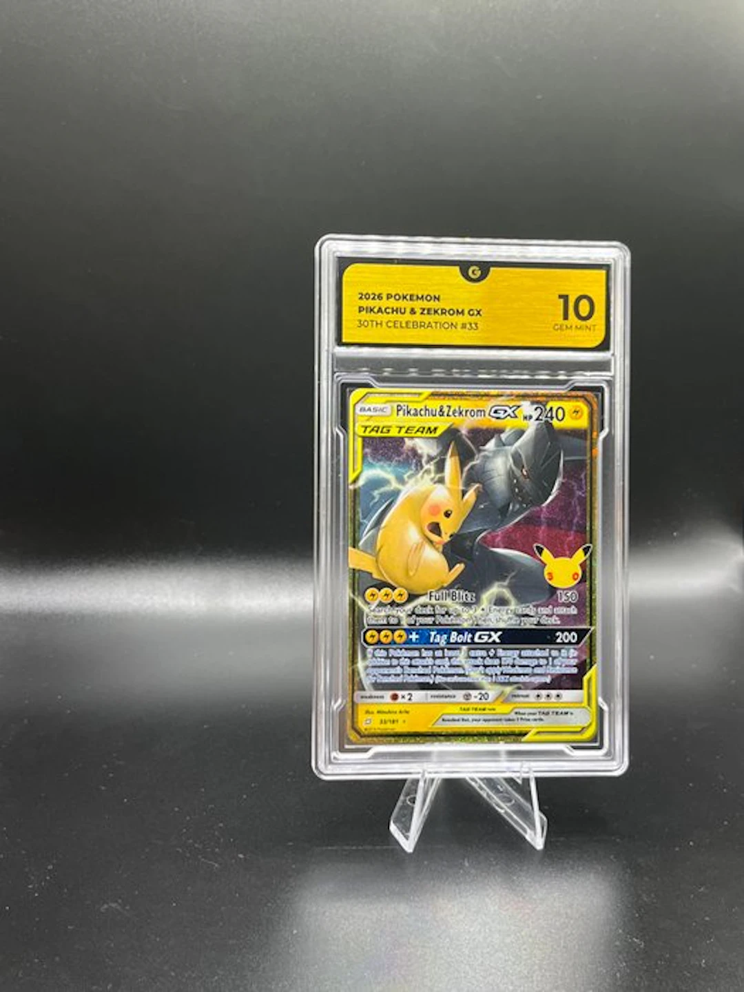 Pokémon - 1 Graded card - Pikachu, Zekrom 033 30Th Anniversary - GG 10