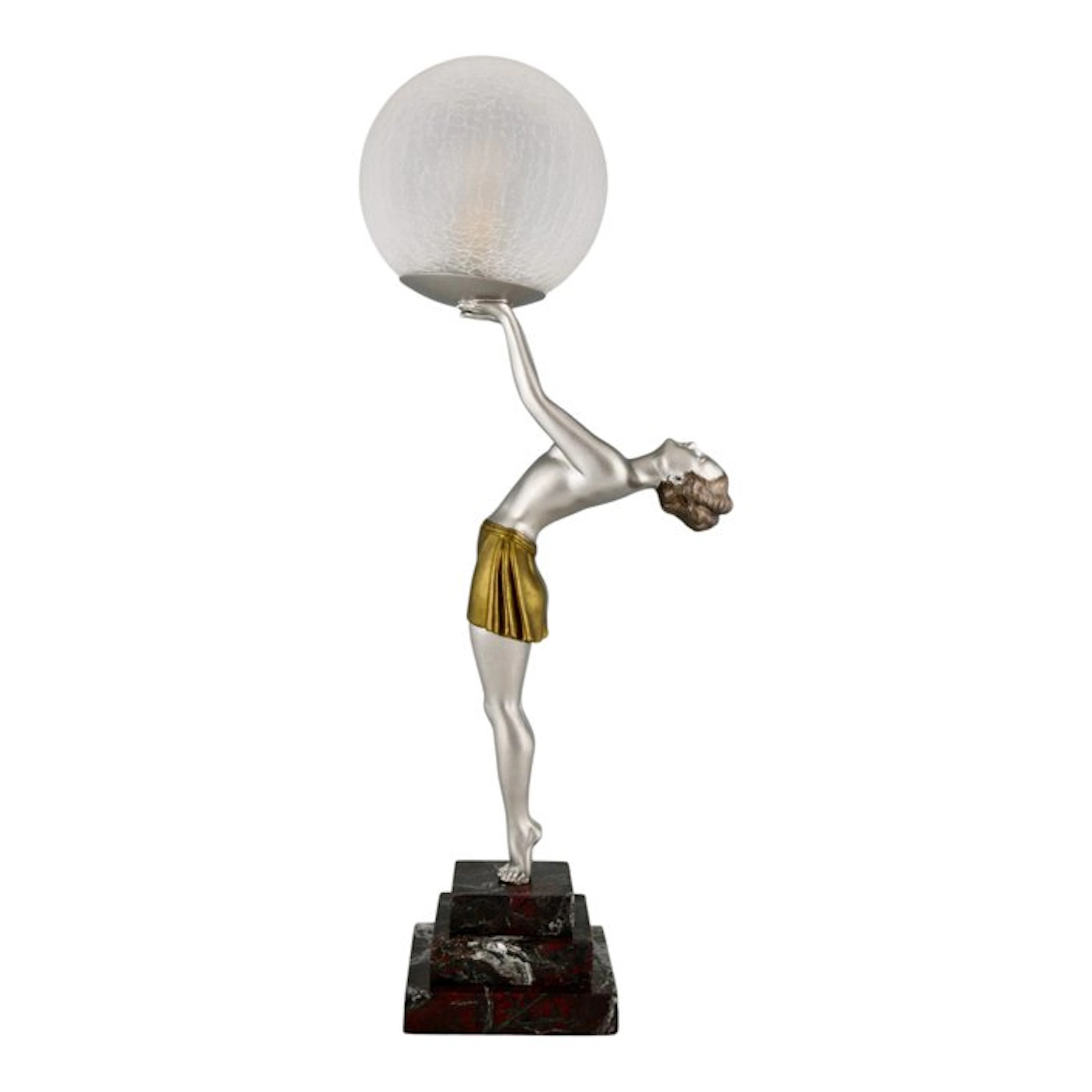 Enrique Molins Balleste - Lamp - Art Deco lamp of a dancer with a ball