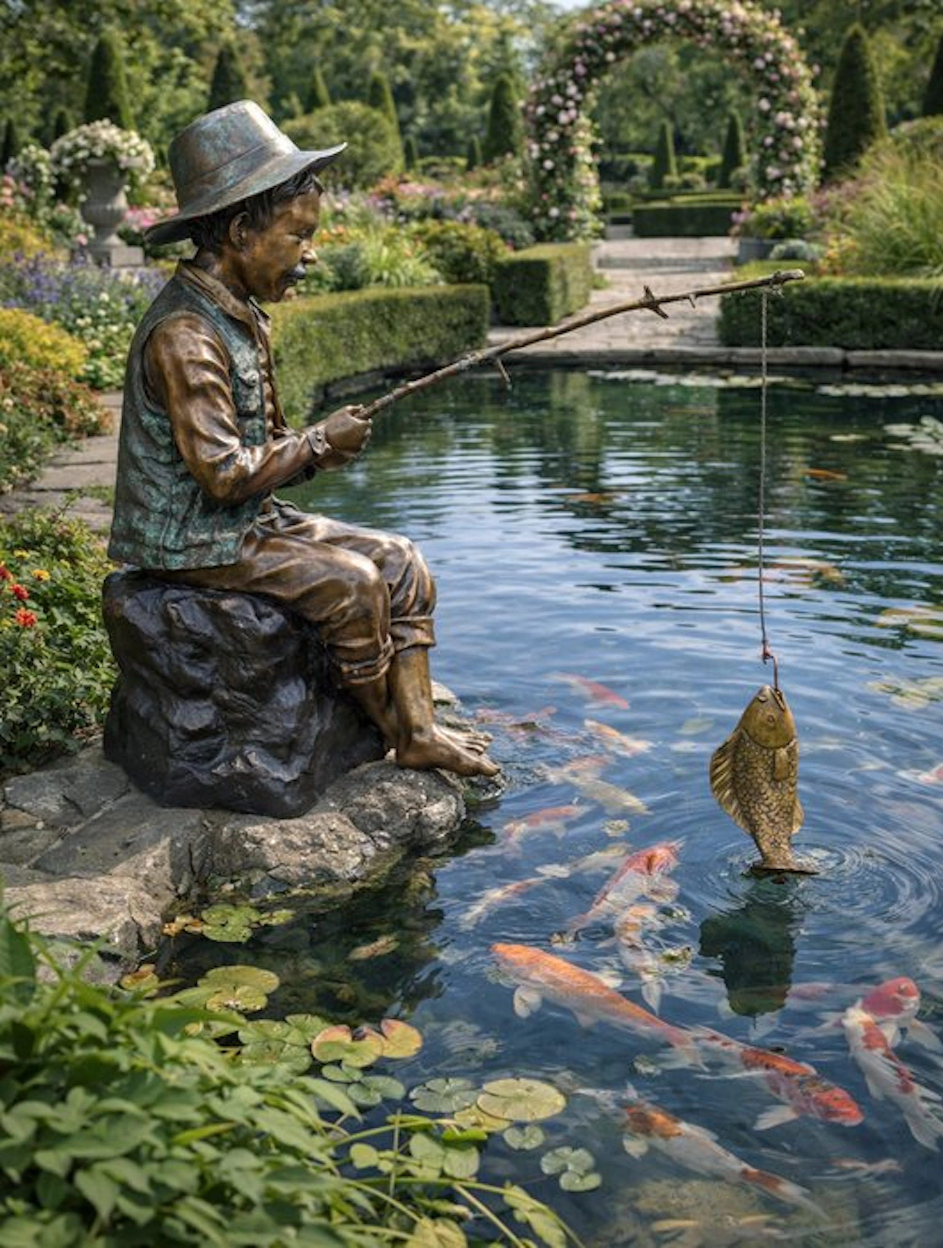 Statue, XL Bronze Fisherman - 70 cm - Bronze - 2026