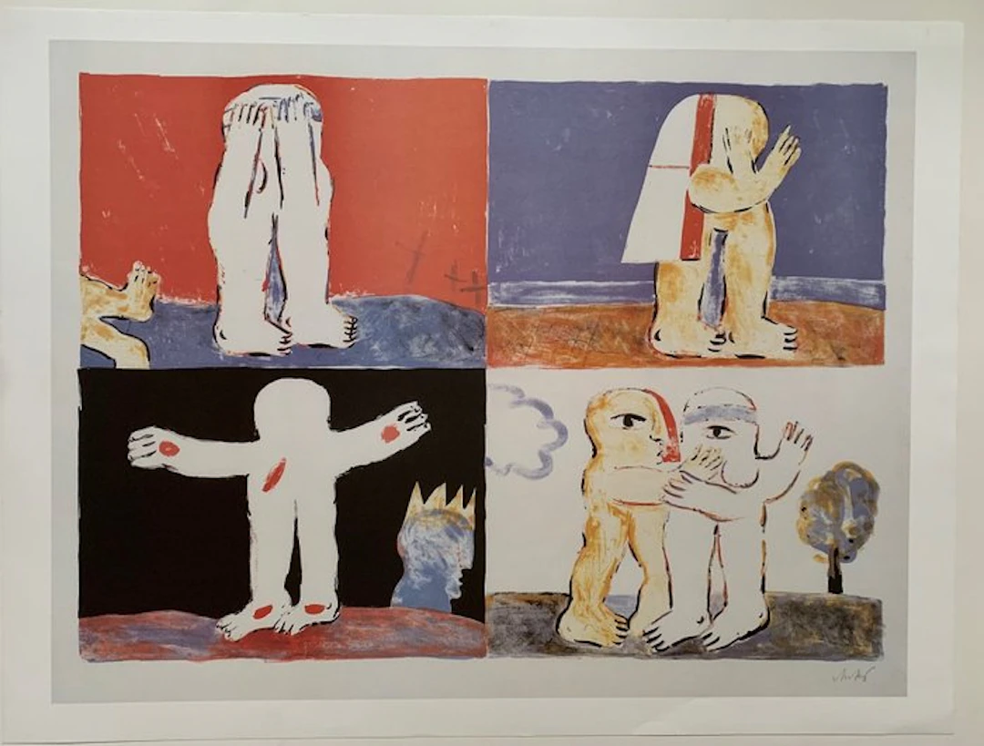 Horst Antes (1936), after - Sühneengel - Artprint - 90 x 68 cm