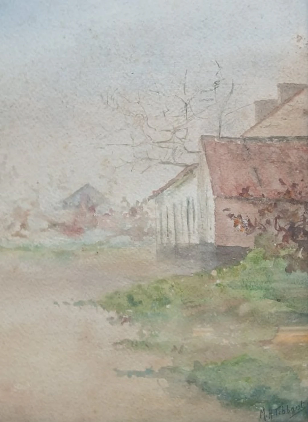 Marie-Anne Tibbaut (1869-1935) - Landweg met hoeve...