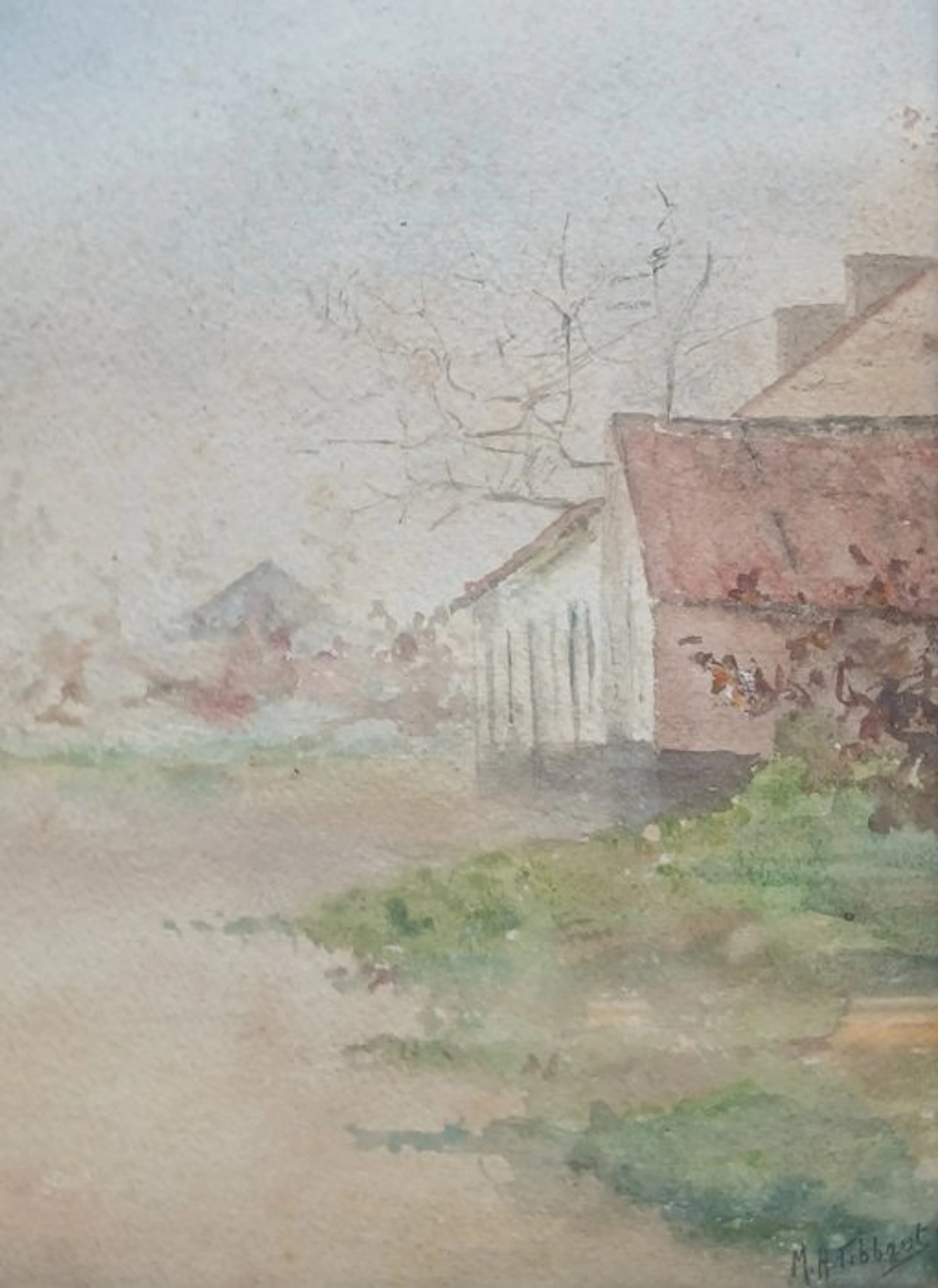 Marie-Anne Tibbaut (1869-1935) - Landweg met hoeve...