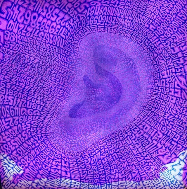 Tobia Rava (1959) - Sequenza di Frequenza (orecchio) 2009 Lambda Lightbox LED