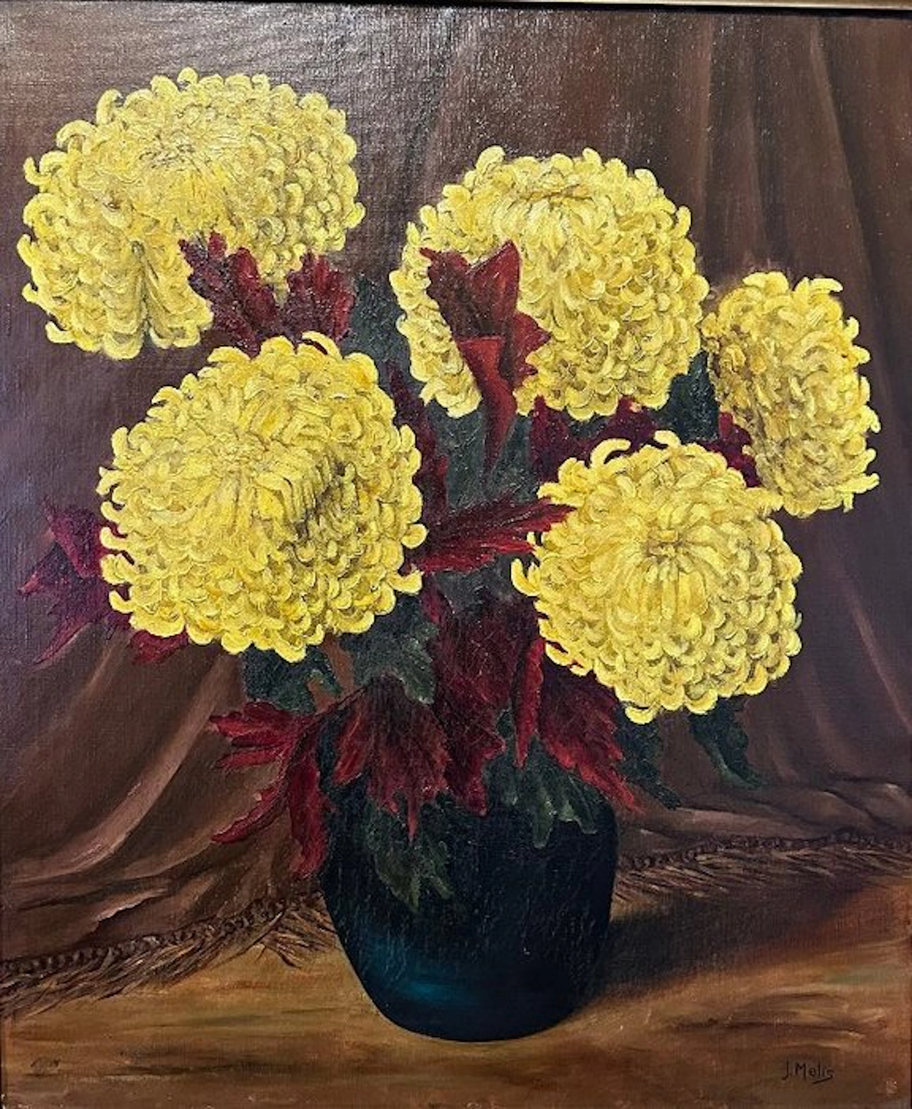 J. Melis (XX) - Herfstboeket met bolchrysanten