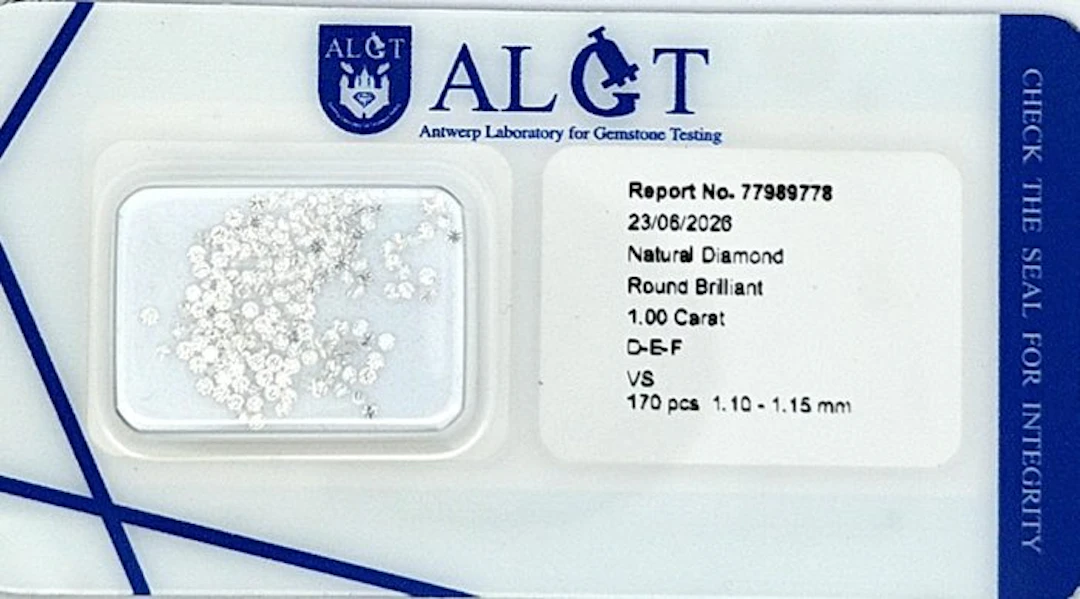 170 pcs Diamond (Natural) - 1.00 ct - Round - F