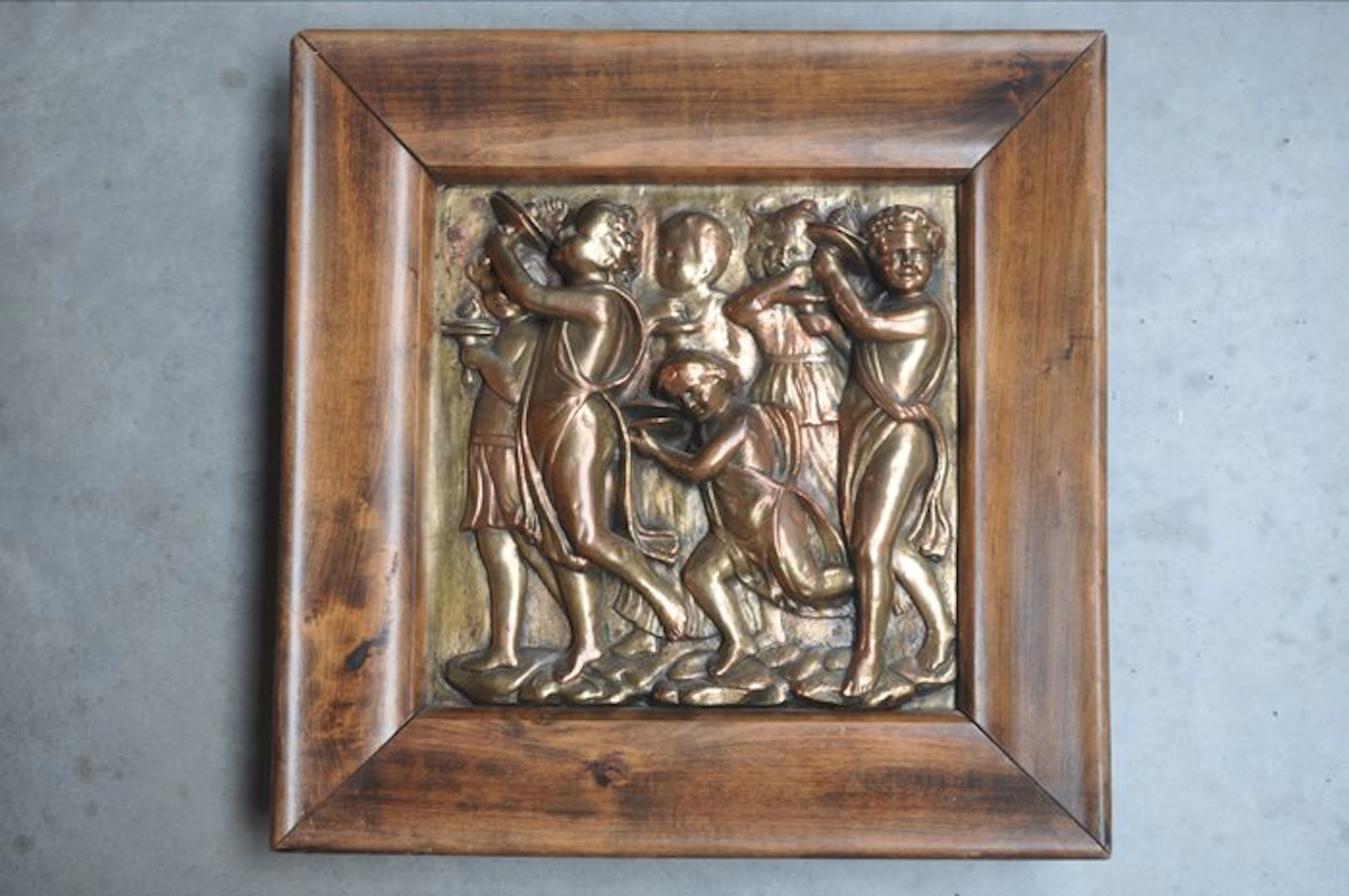 bas-relief of the choir loft - Luca della Robbia - Plaque - Brass, Wood