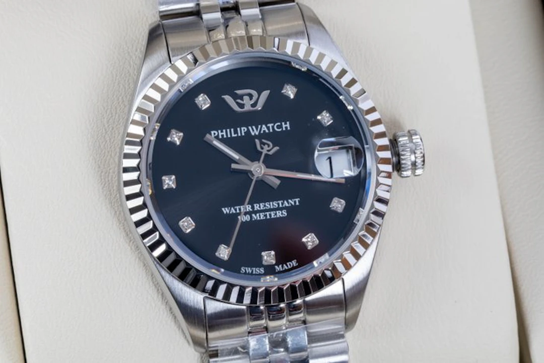 Philip Watch - Caribe Urban - Date - Black - Diamonds...