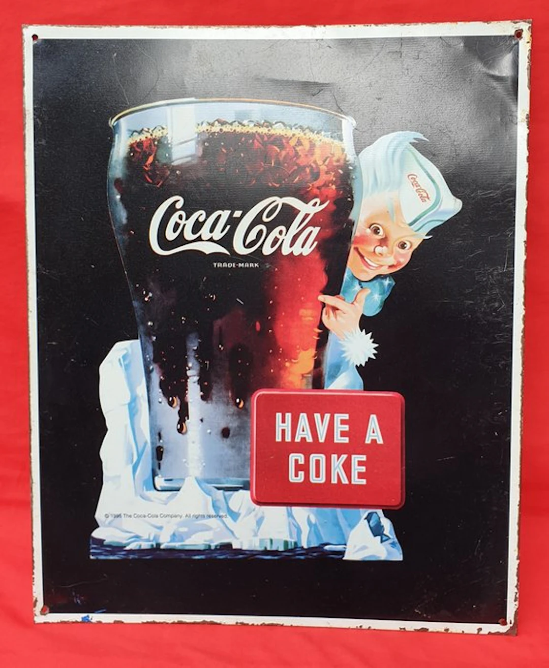 Enamel sign - Original from the USA Coca-Cola tin advertising sign