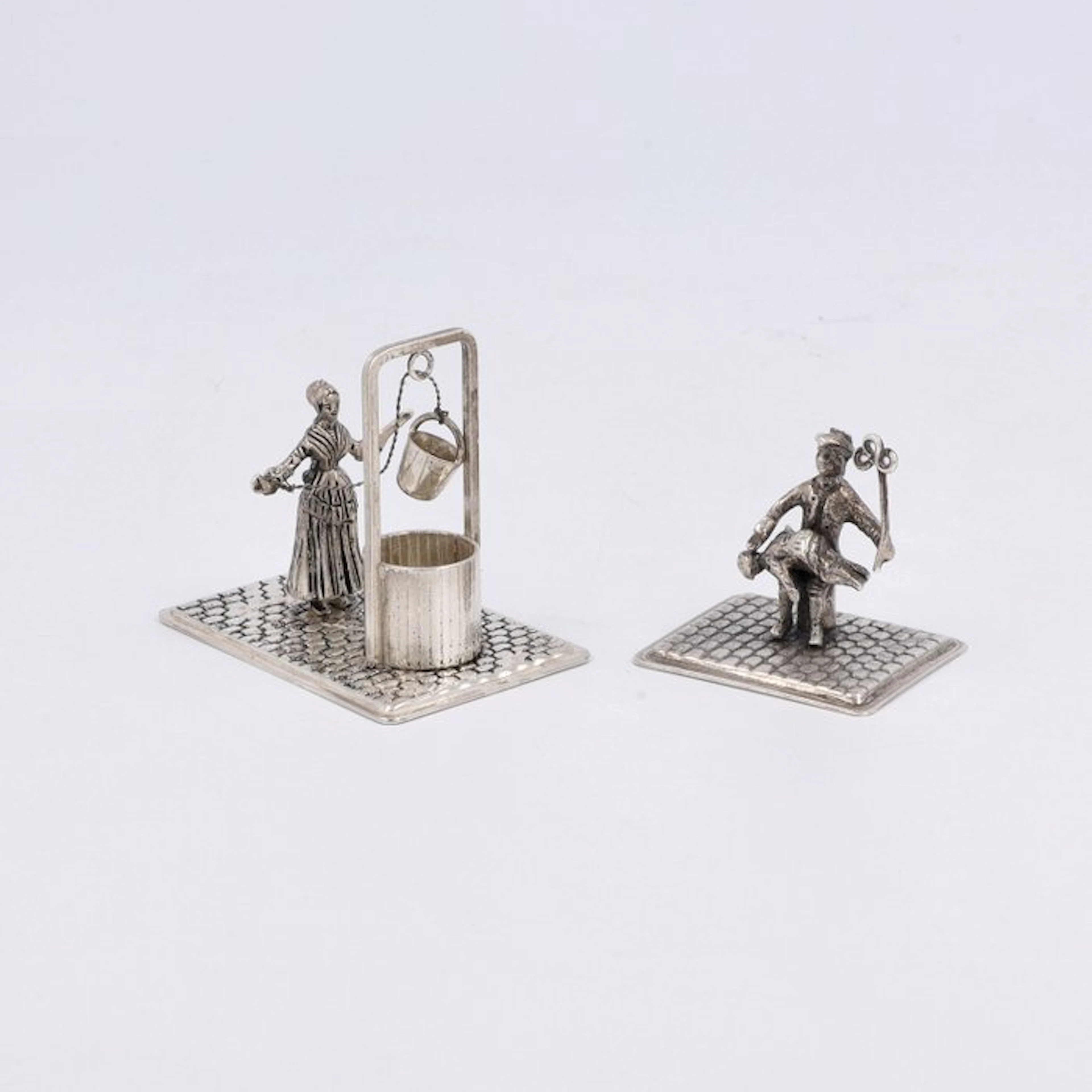 H. Hooijkaas - Water halen & Billenkoek geven - Figurine (2) - .835 silver
