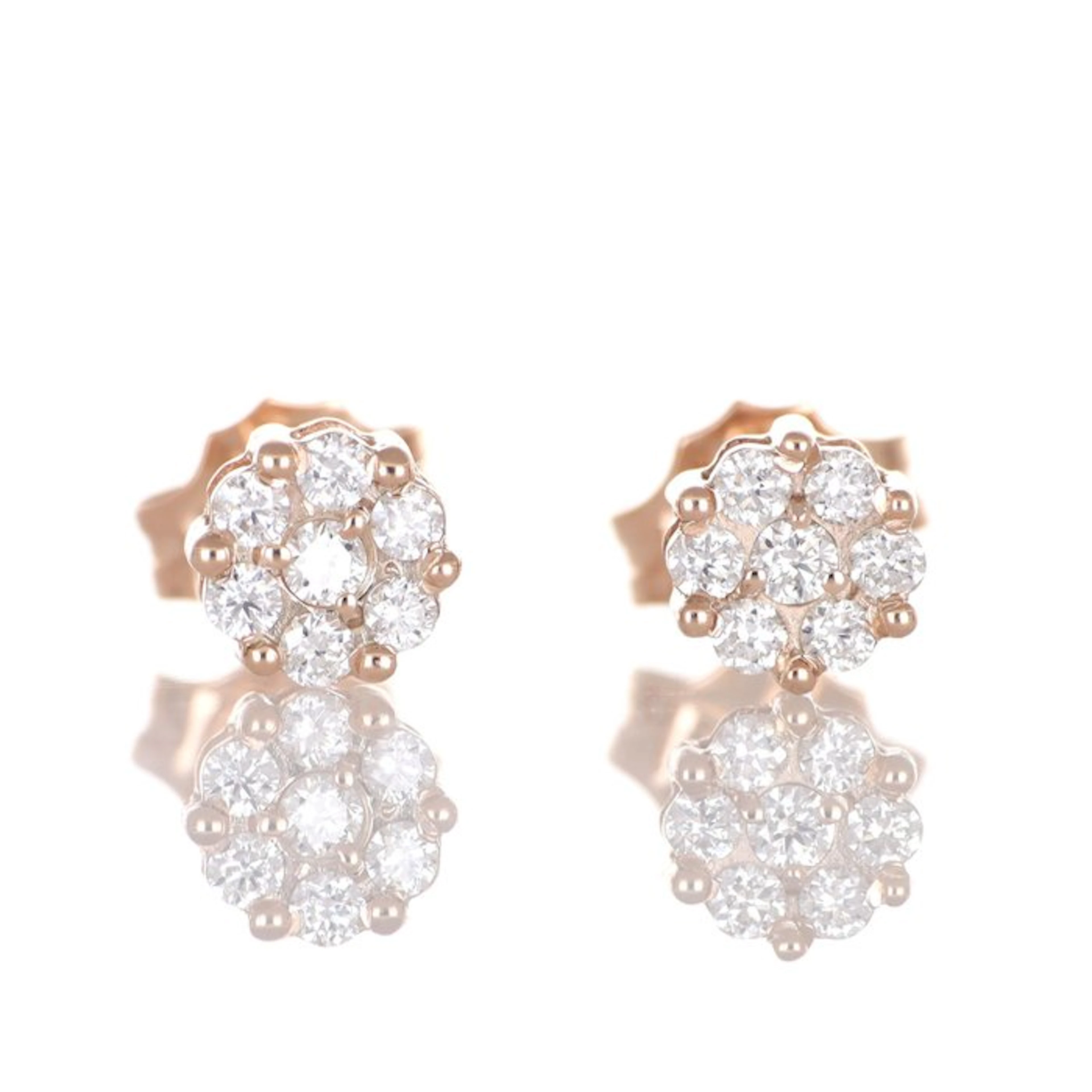 No reserve price - Earrings - 18 kt. Rose gold Diamond (Natural)