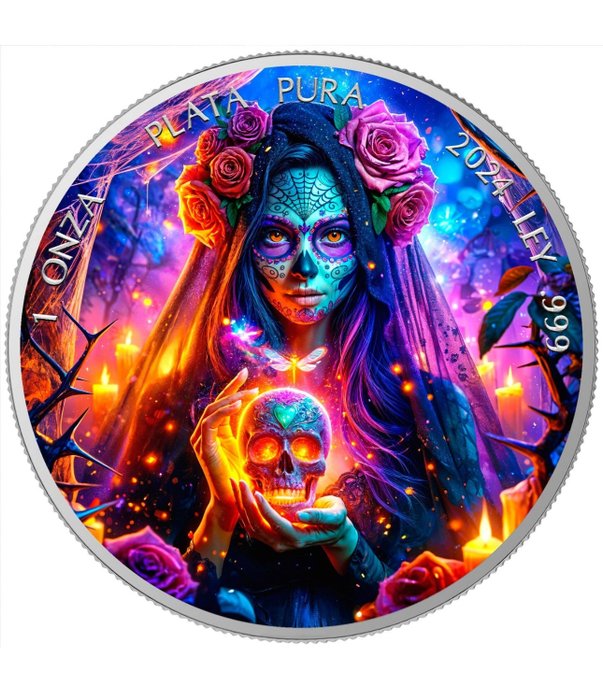 Mexico. 1 Onza 2024 Dia de los Muertos Thorns , 1 Oz (.999)
