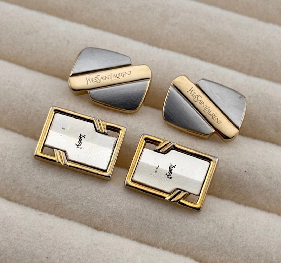 Yves Saint Laurent - Steel, Gold-plated - Cufflinks
