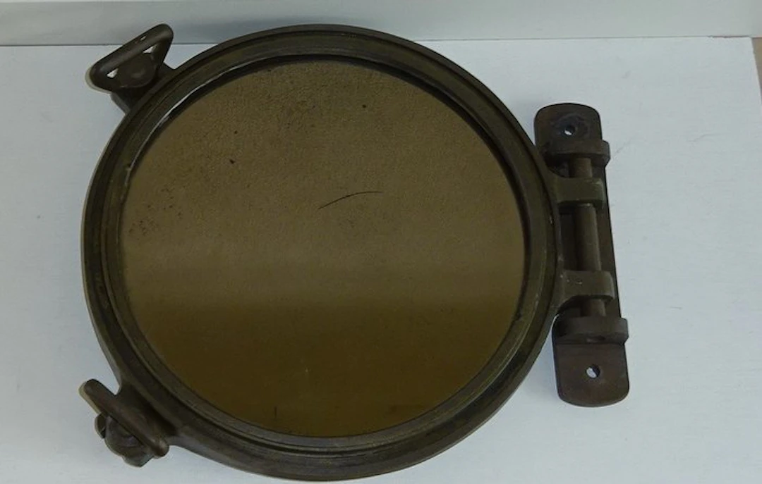 Wall mirror - Brass, Glass