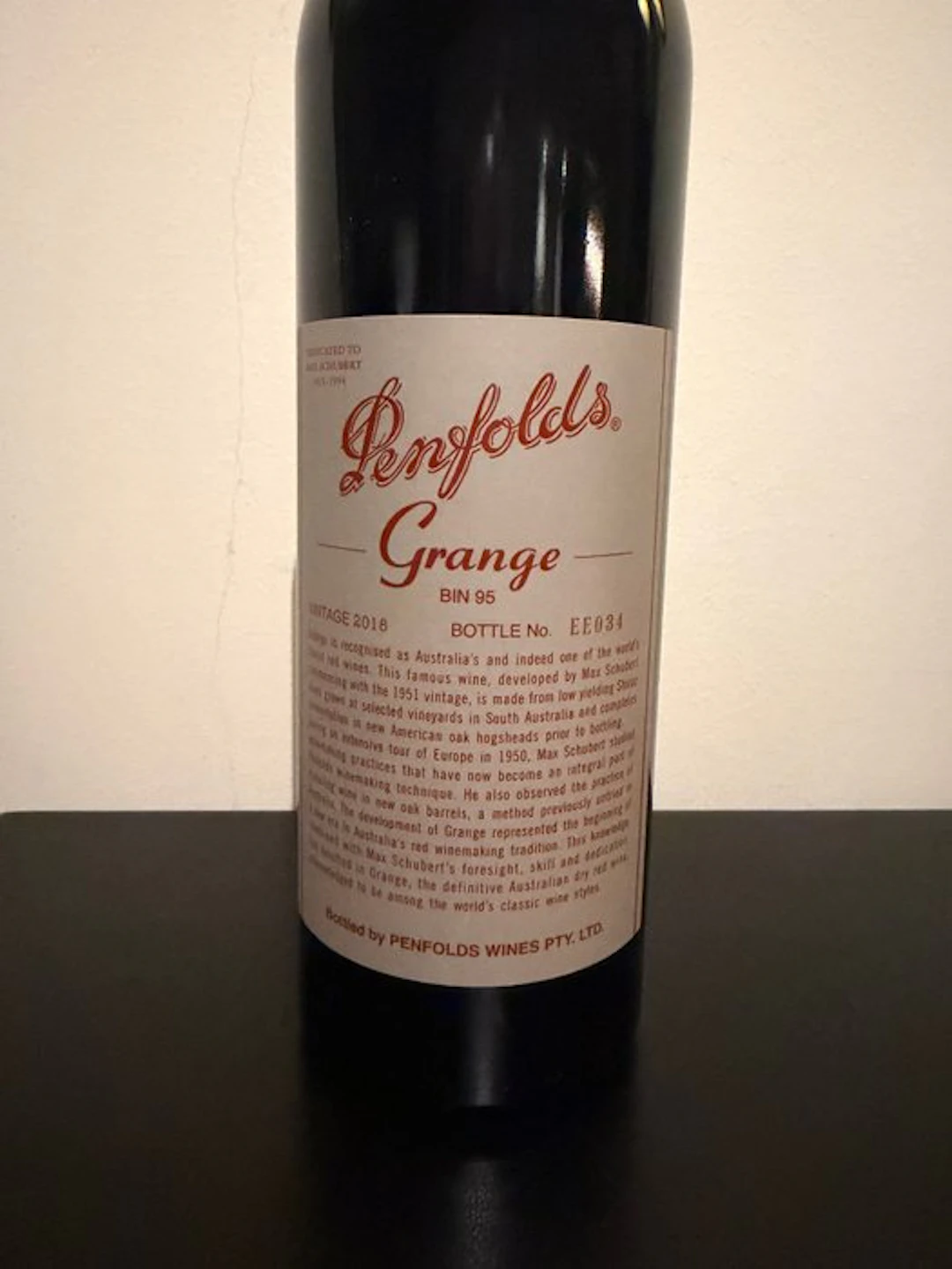 2018 Penfolds Grange - South Australia Bin 95 - 1 Bottle (0.75L)