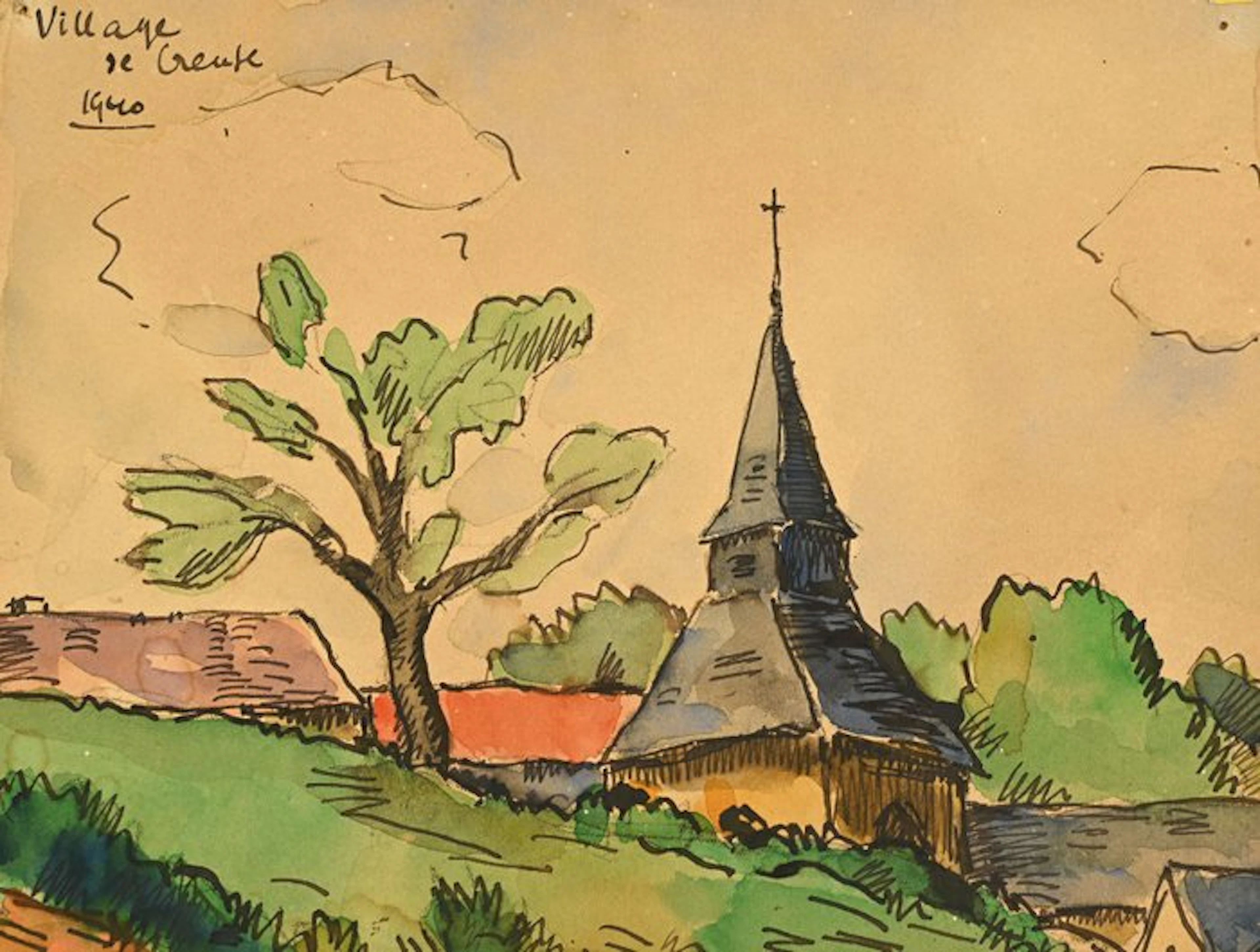 René Sautin (1881-1968) - Village de Creuse