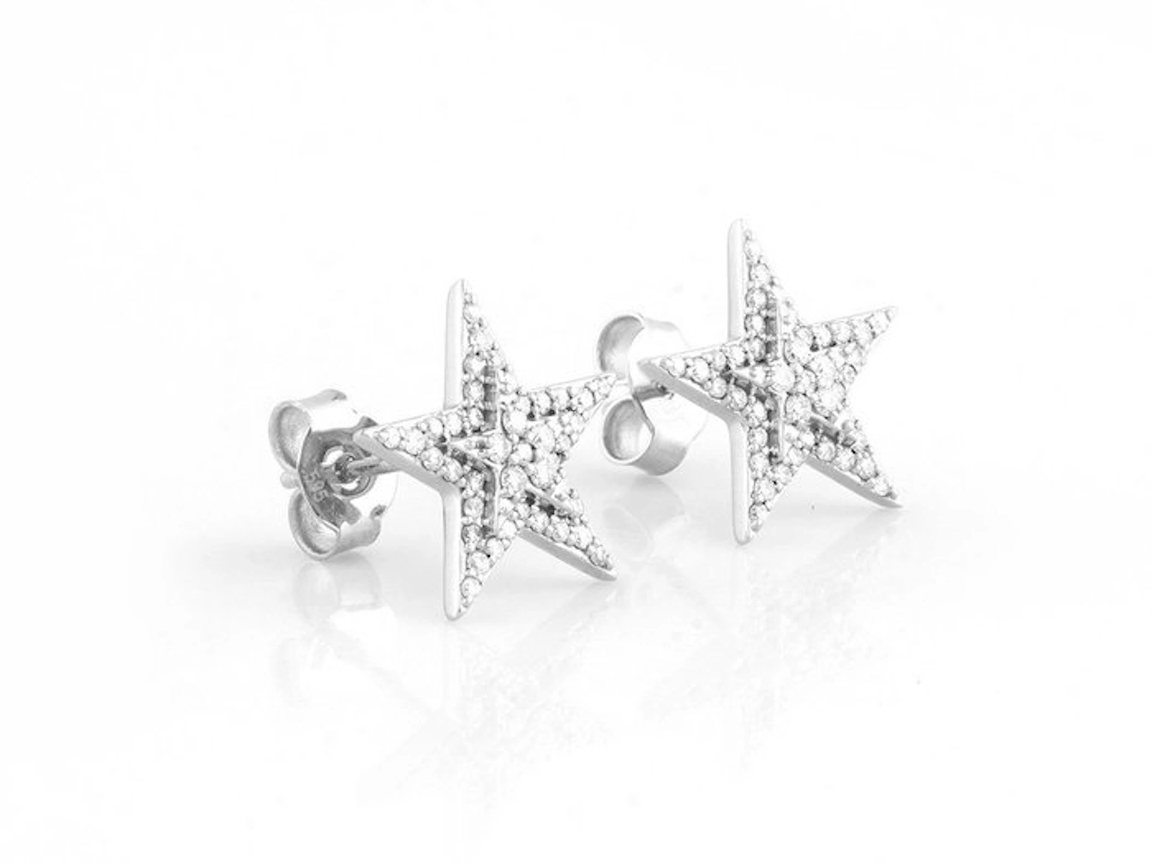 Earrings - 14 kt. White gold - 0.39ct. tw. Diamond (Natural)