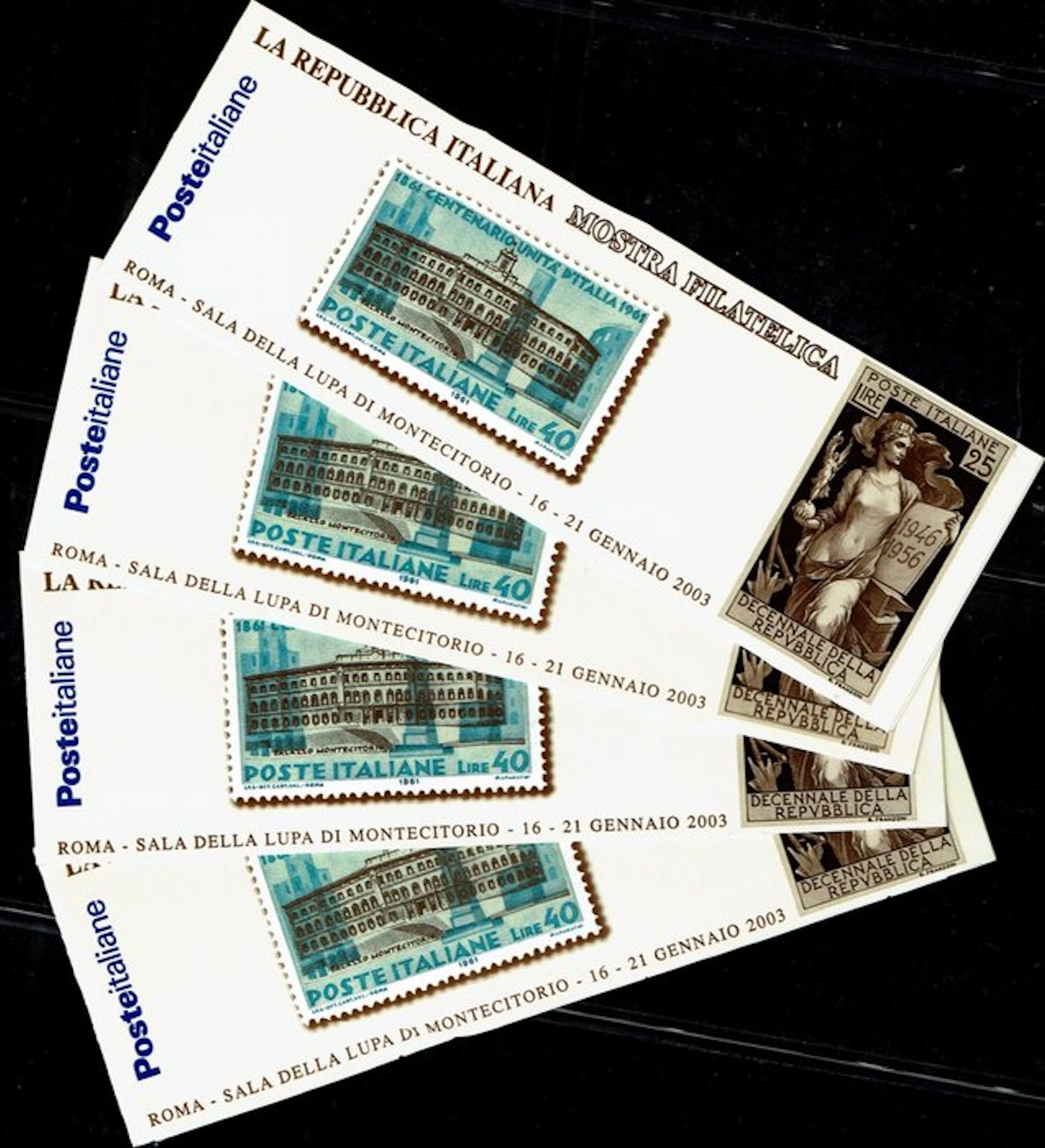 Italian Republic 2003 - 4 Montecitorio booklets MNH - Sassone L. 25